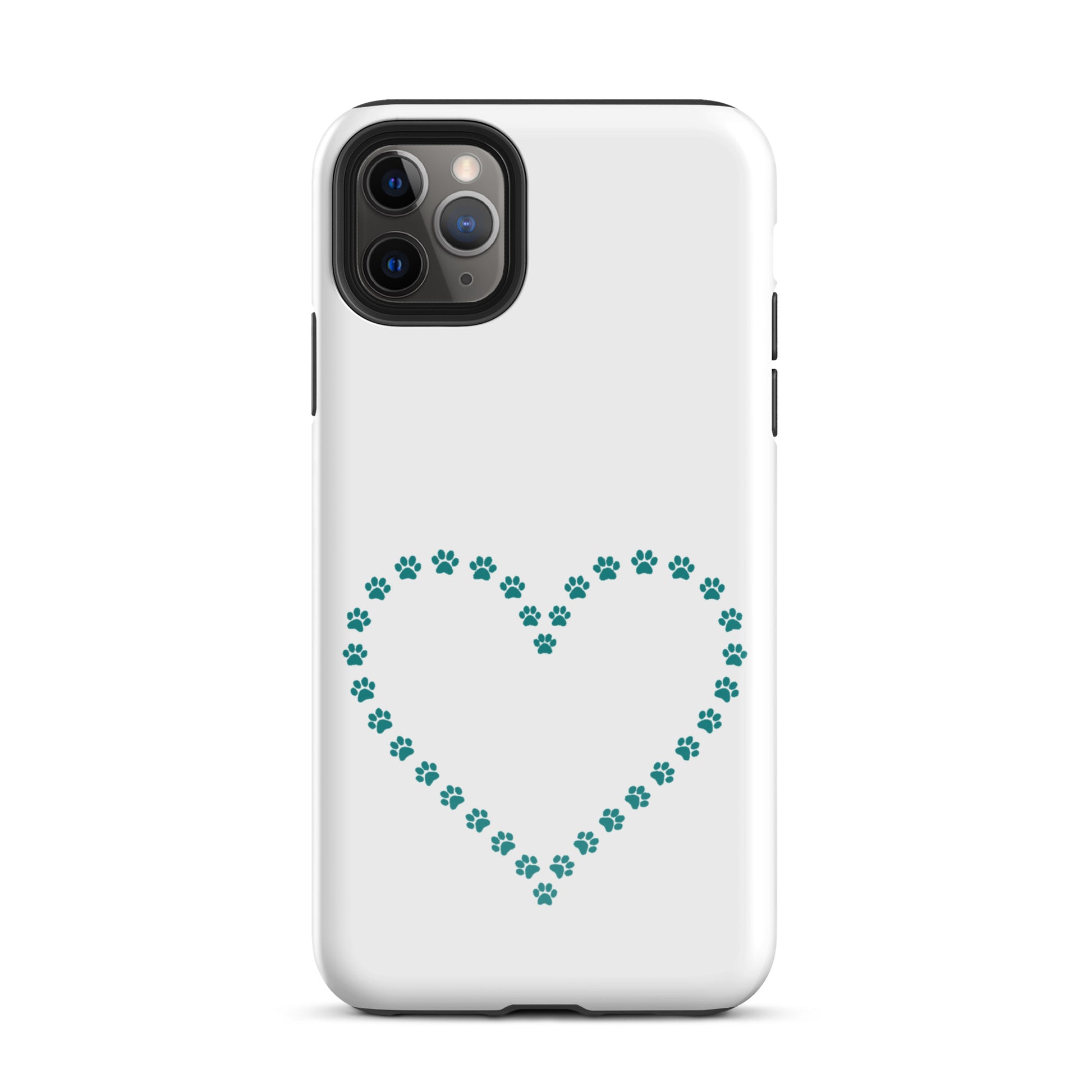 Phone Case with cute paw print heart design for pet lovers on iPhone