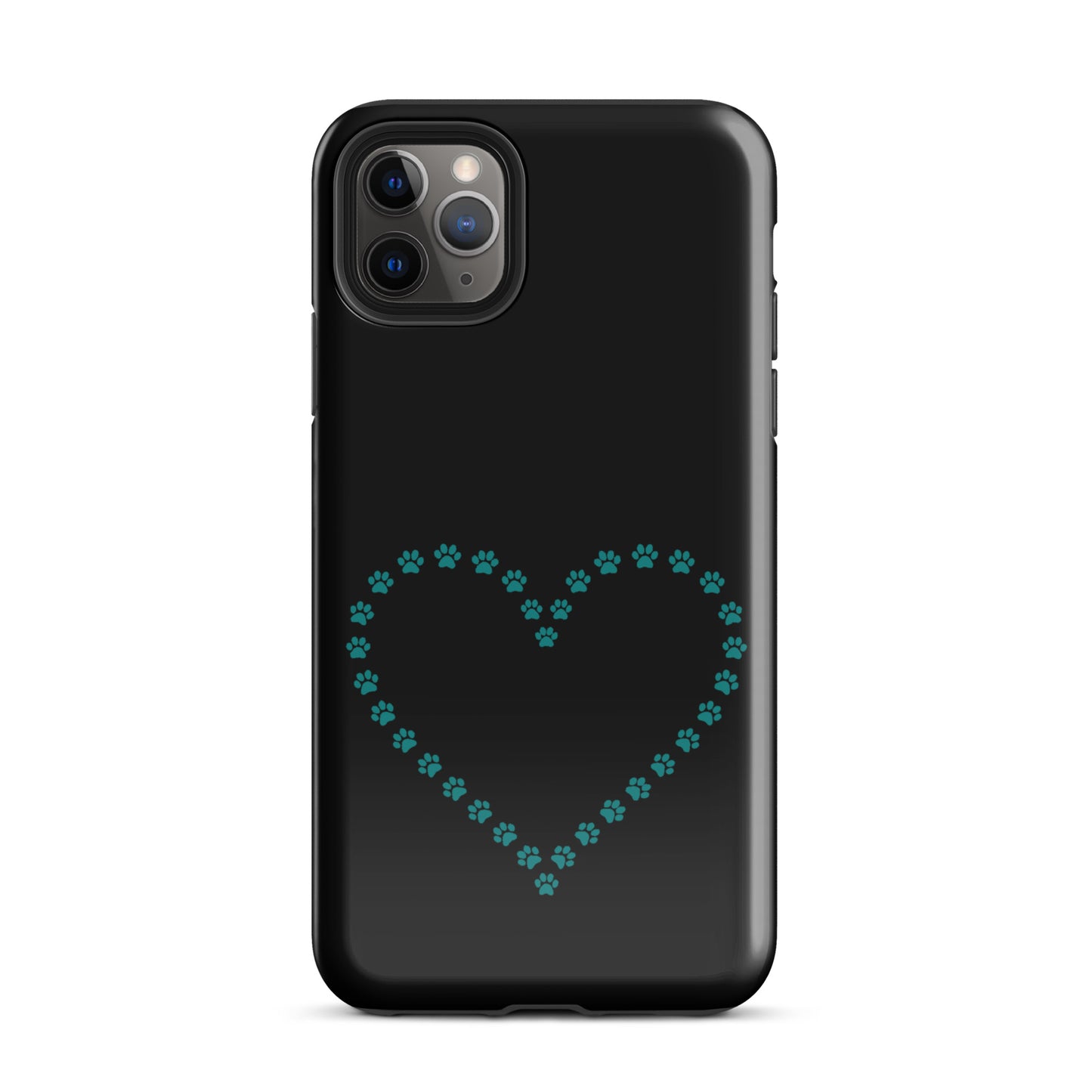 Phone Case for iPhone with cute paw print heart design for pet lovers, ideal for cat and dog owners seeking durability and charm.
