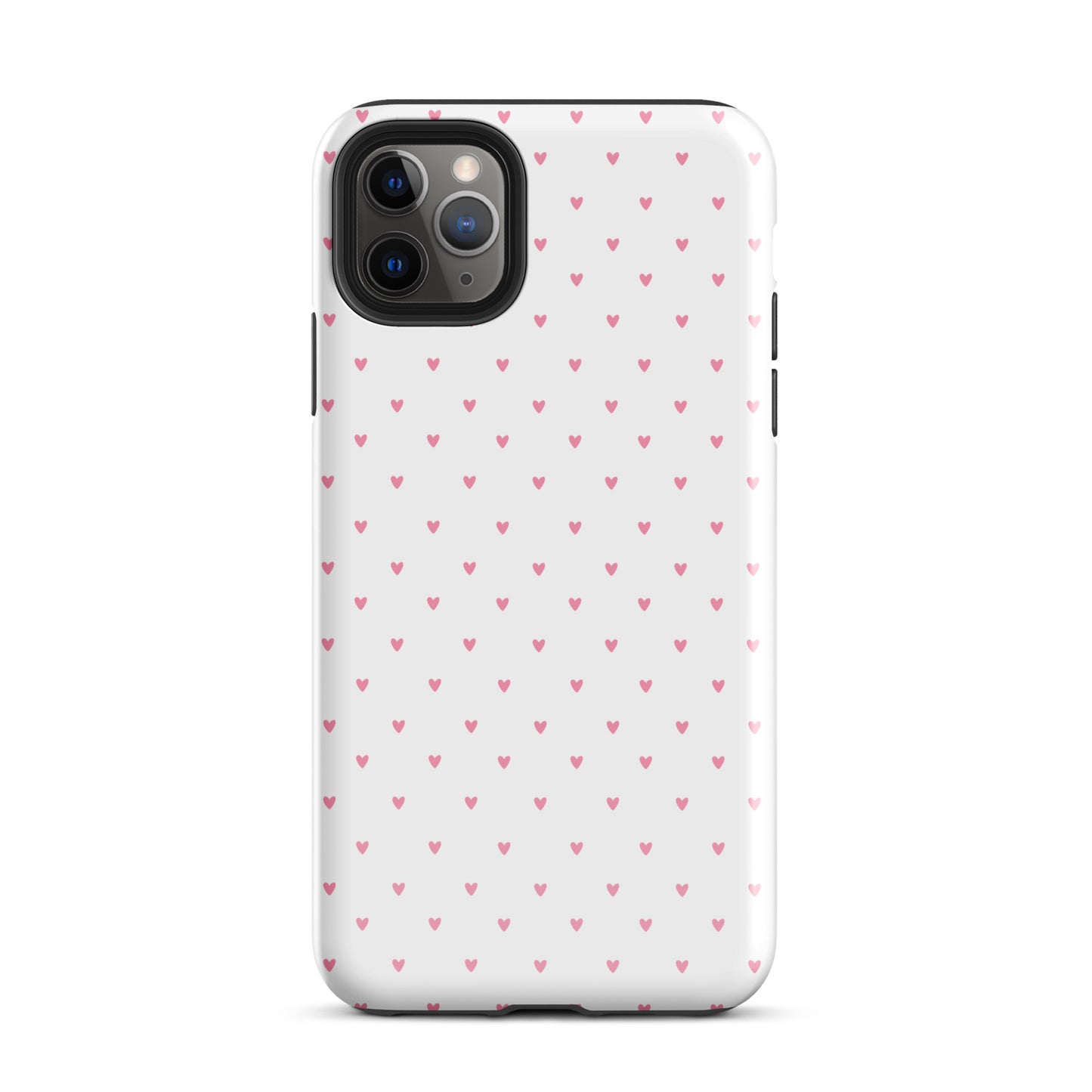 Phone Case for iPhone with heart-dot pattern on a white background, combining cute and modern style with playful polka-dot appeal.