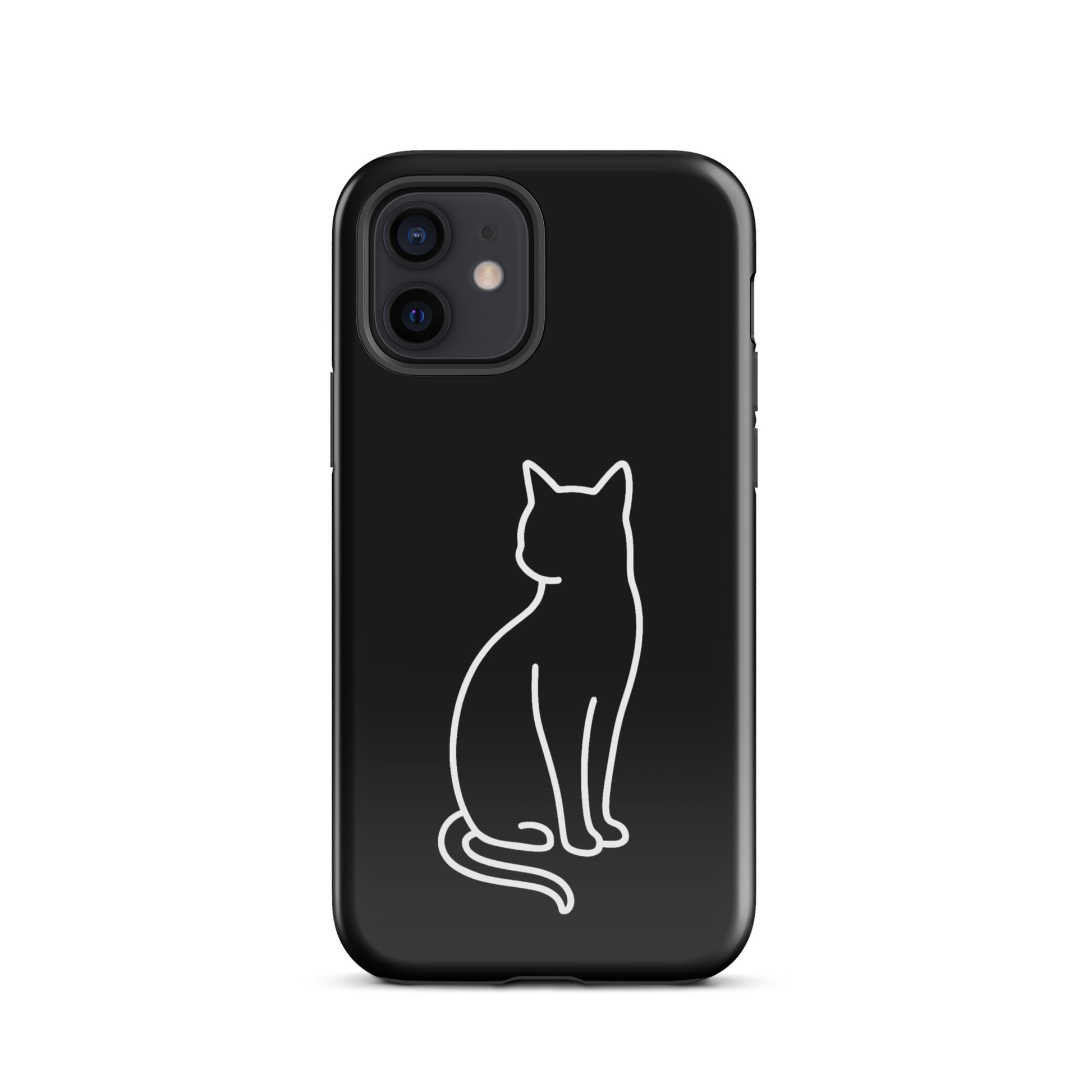 Phone Case featuring minimalist sitting cat design for iPhone, perfect for modern pet lovers seeking style and protection.