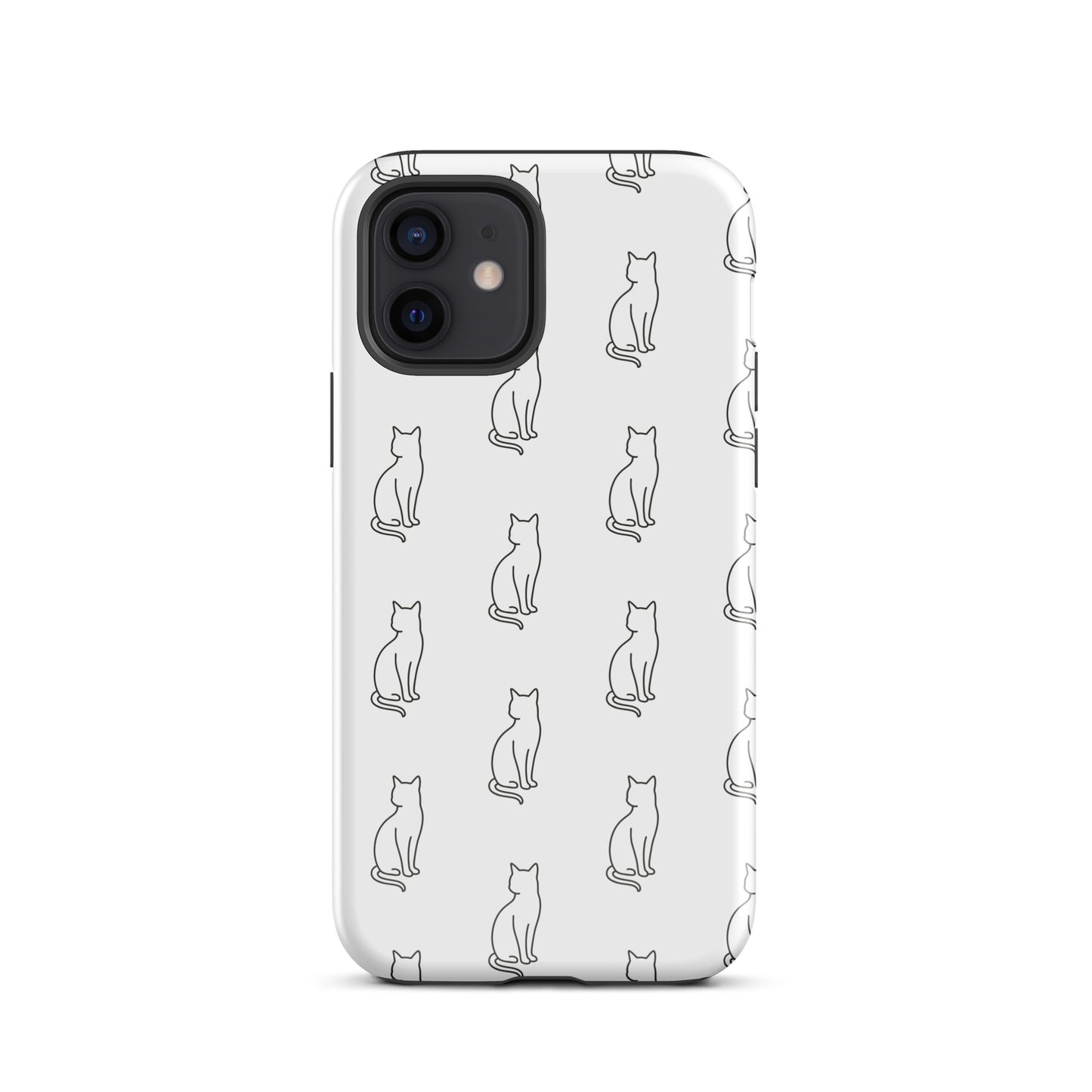 Phone Case featuring minimalist sitting cat pattern, perfect for feline fans seeking stylish protection for their iPhone.