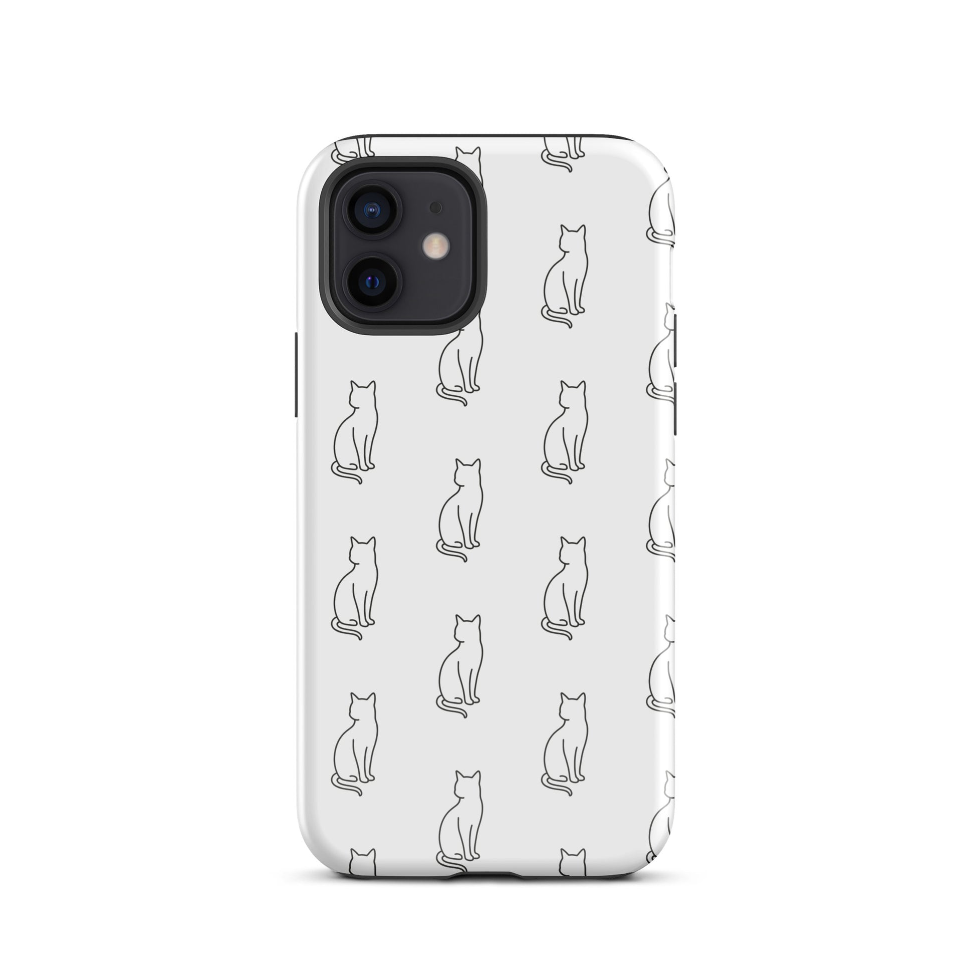 Phone Case featuring minimalist sitting cat pattern, perfect for feline fans seeking stylish protection for their iPhone.