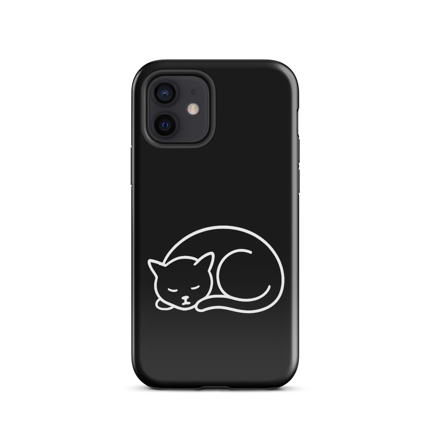 phone case with minimalist curled-up cat design for iPhone