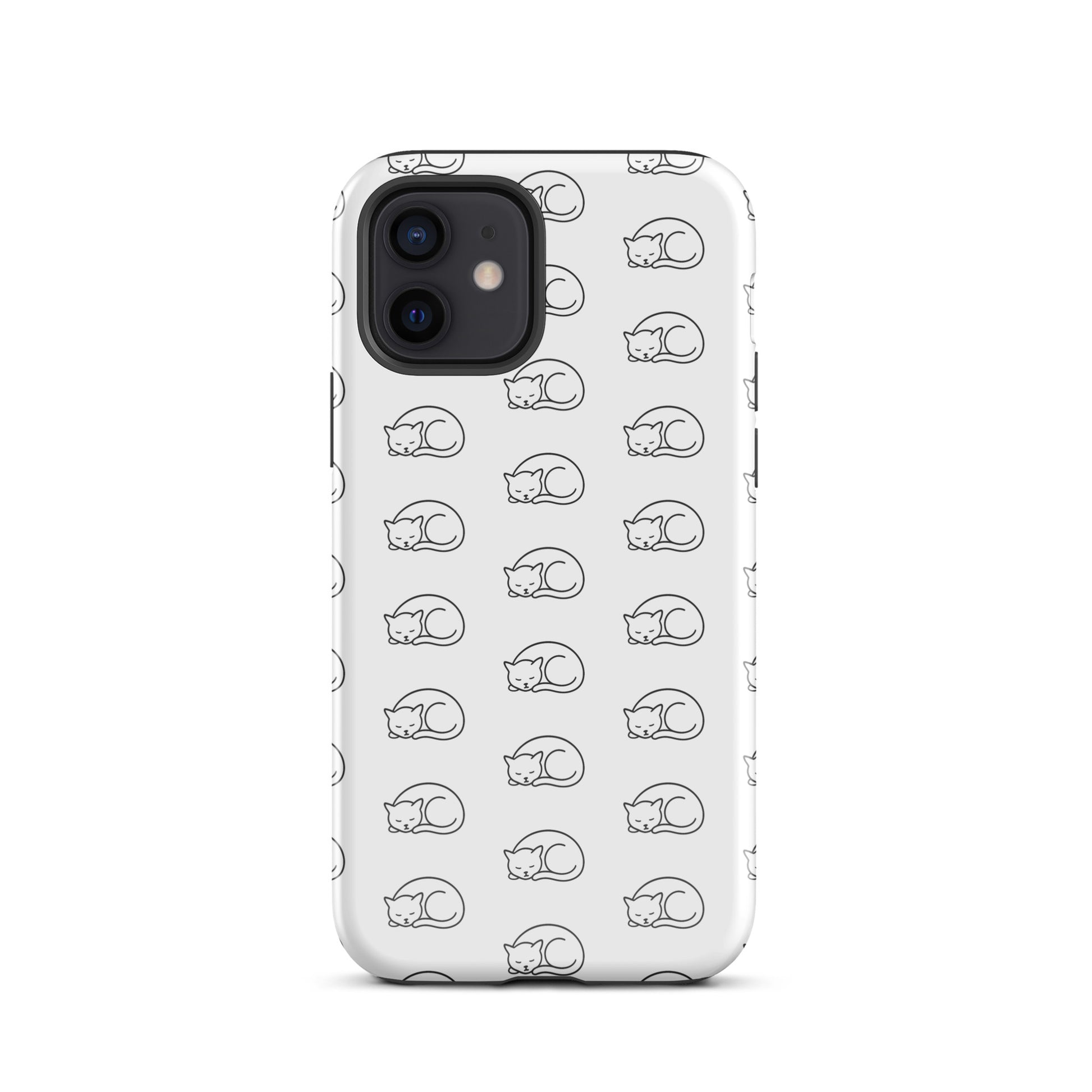 Phone Case with curled-up cat pattern for iPhone, perfect for feline fans, offering stylish protection and feline grace to your device.