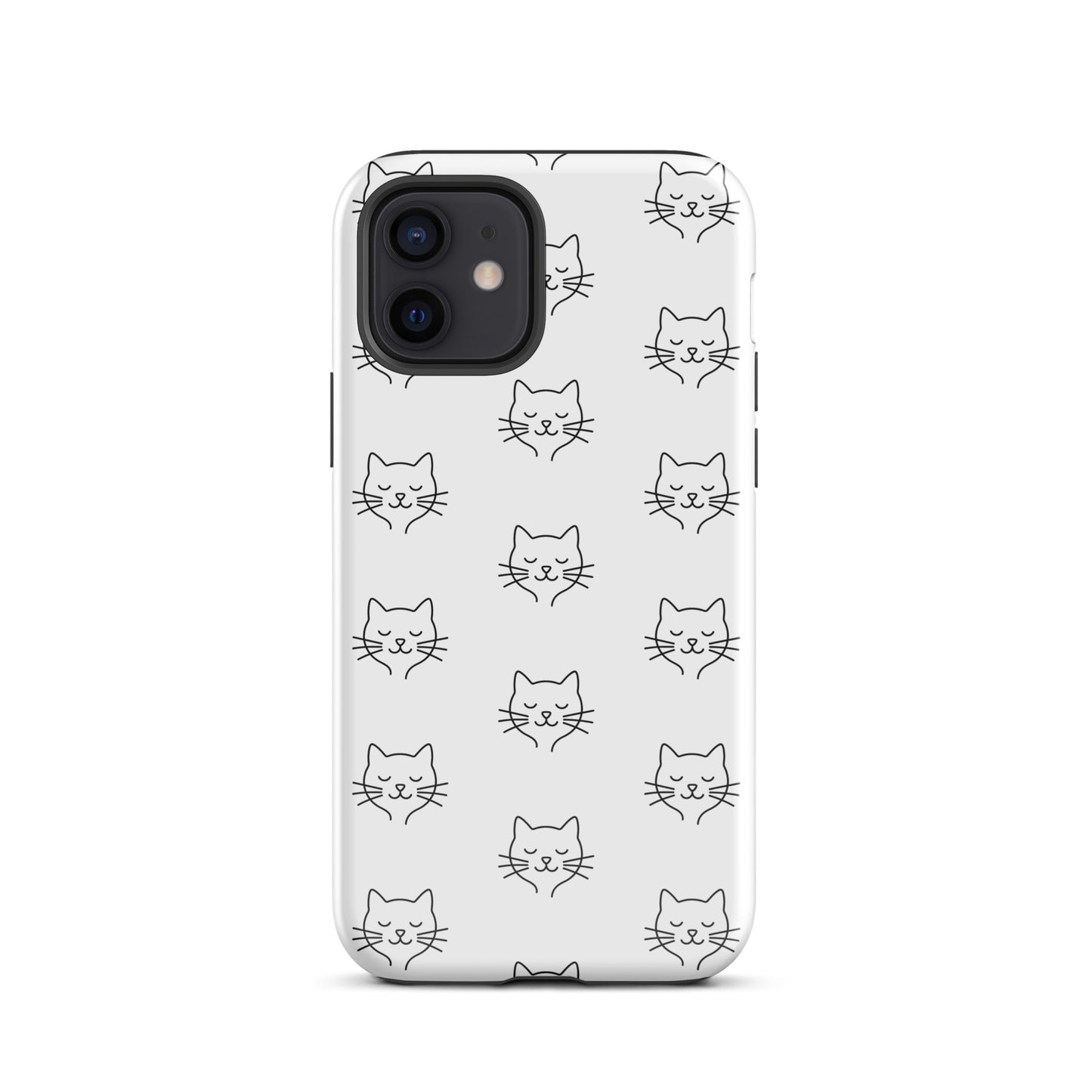 Phone Case for iPhone with cute minimalist cat pattern design offering stylish protection.
