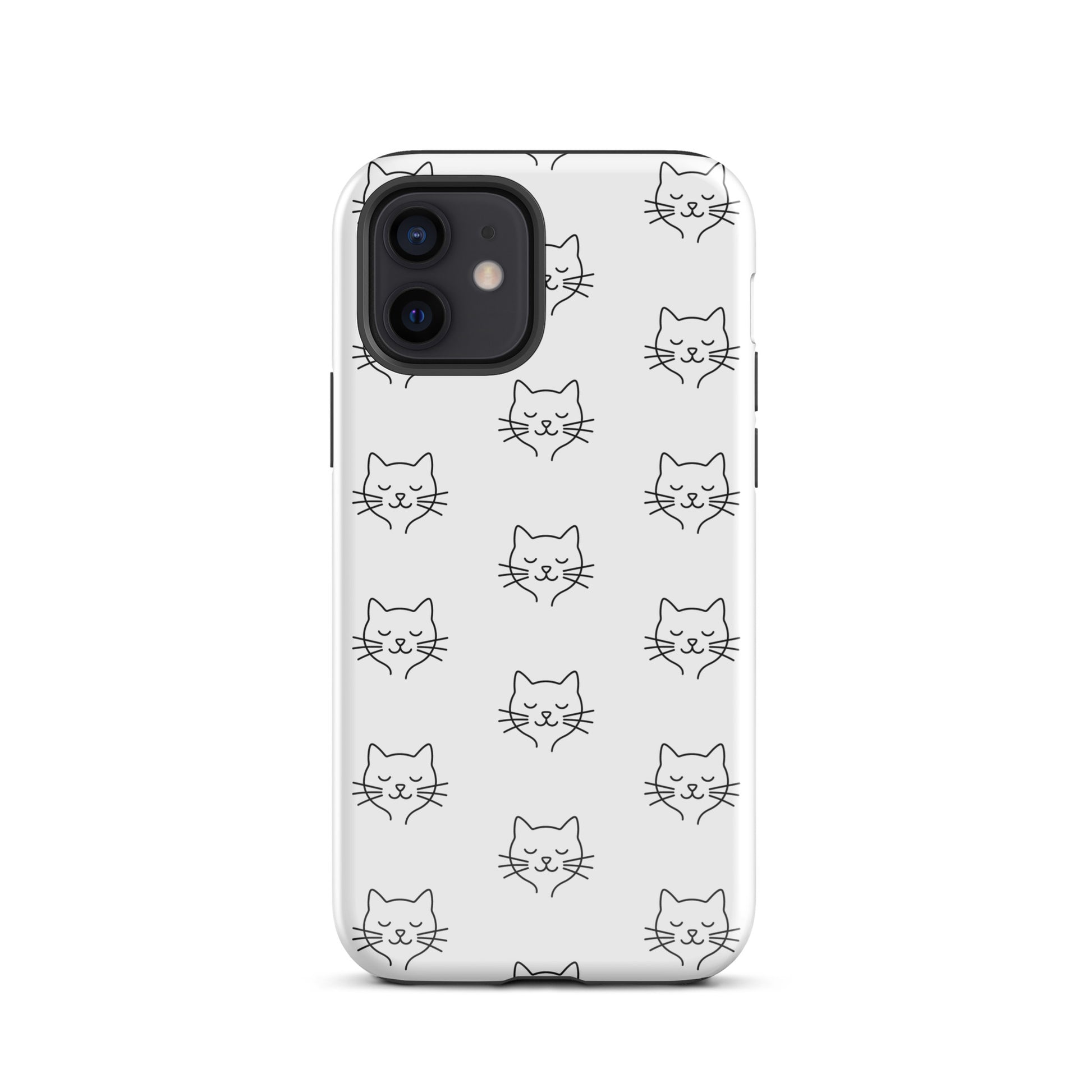 Phone Case for iPhone with cute minimalist cat pattern design offering stylish protection.