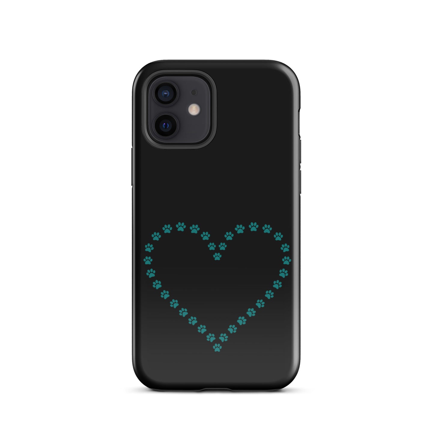 Phone Case with cute paw print heart design for pet lovers, featuring durable protection for iPhone with animal-inspired charm.