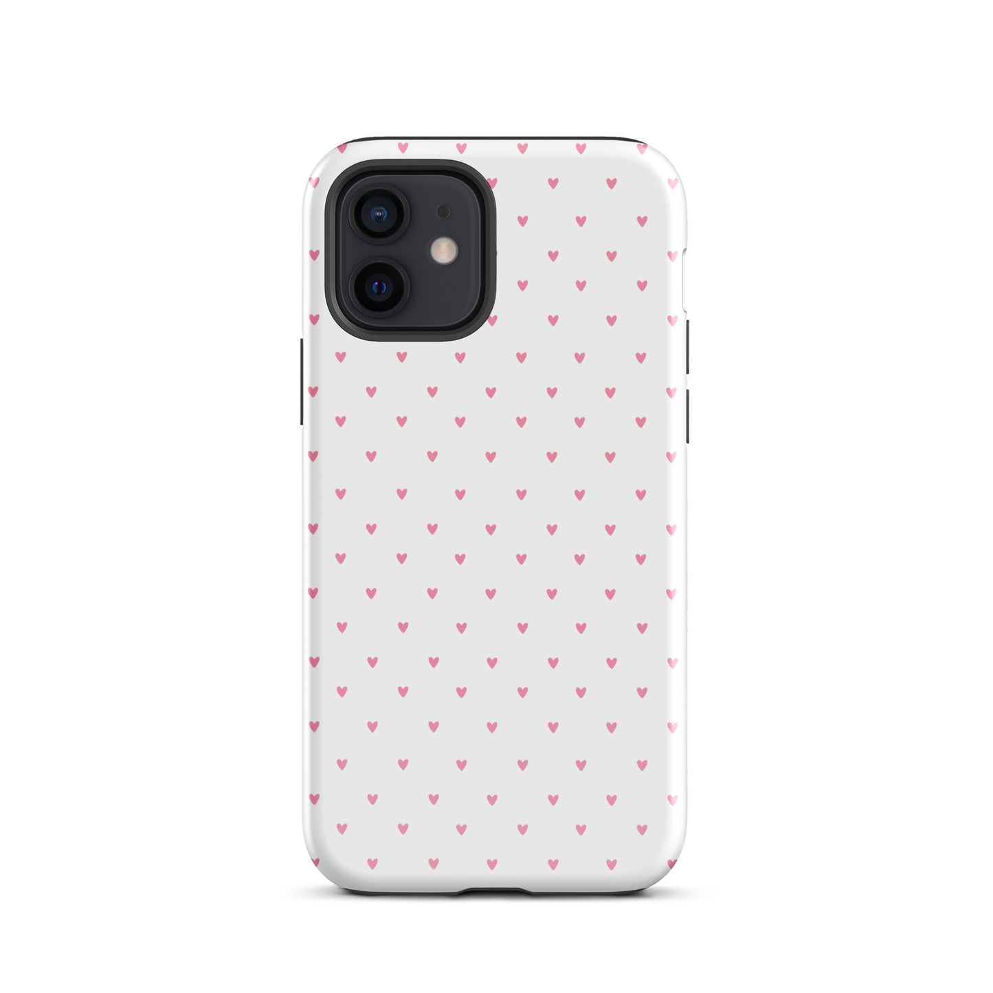 Phone Case for iPhone featuring heart-dot pattern with playful polka-dot style, combining cute and modern design on a bold background.