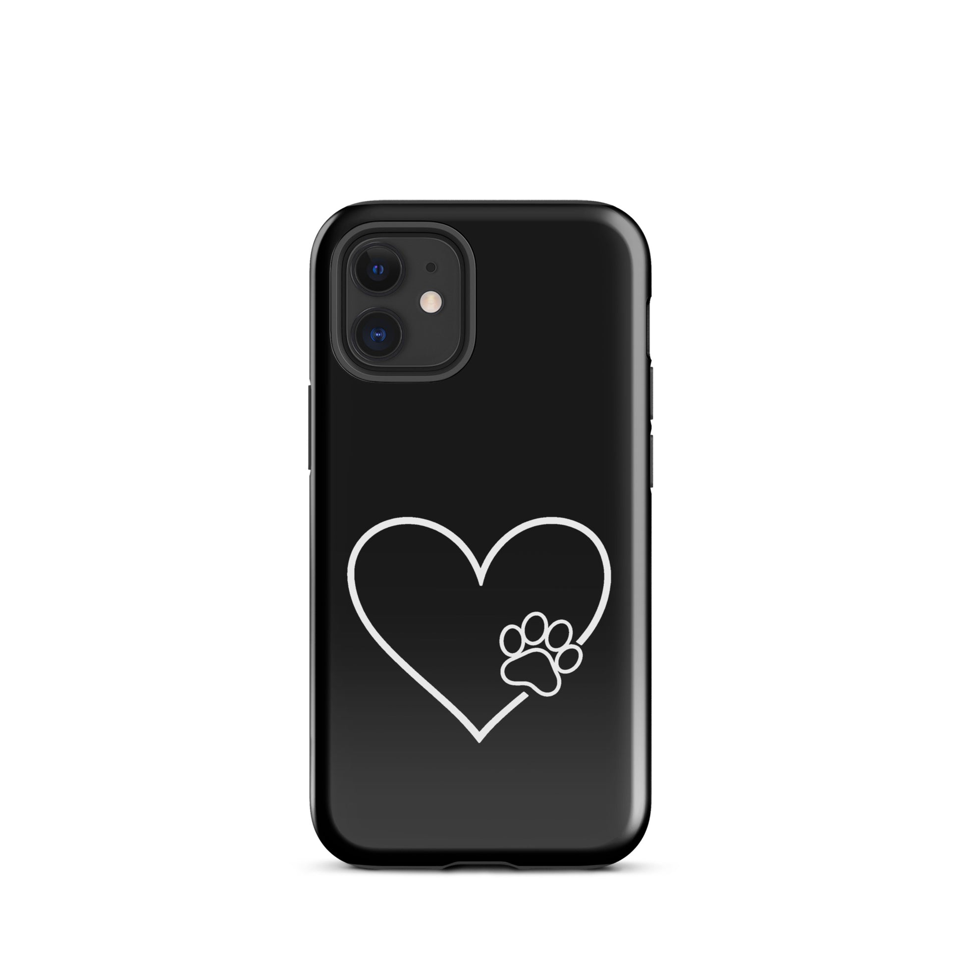 Phone Case with heart and paw print design for pet lovers, stylish and protective accessory for iPhone.