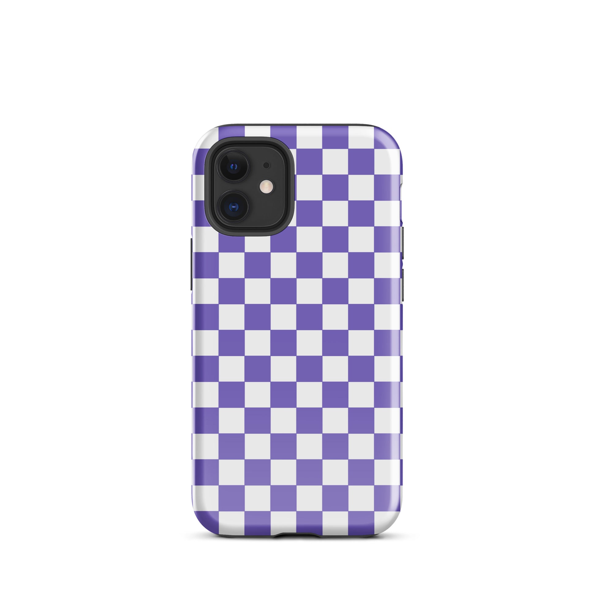 Purple and white checkered Phone Case for iPhone with bold design