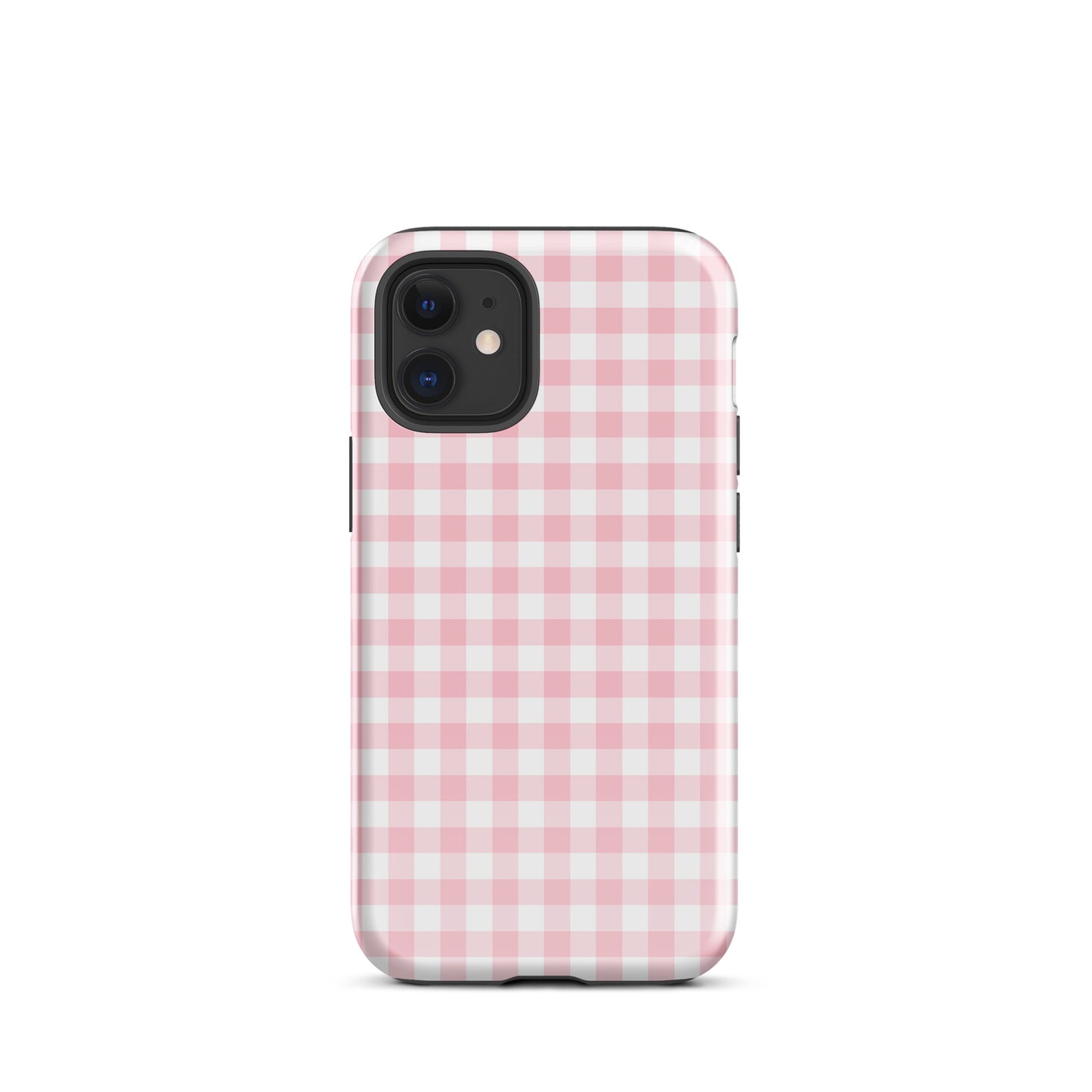 Phone Case for iPhone with pink and white gingham pattern, combining charm and durability in a chic design for stylish protection.