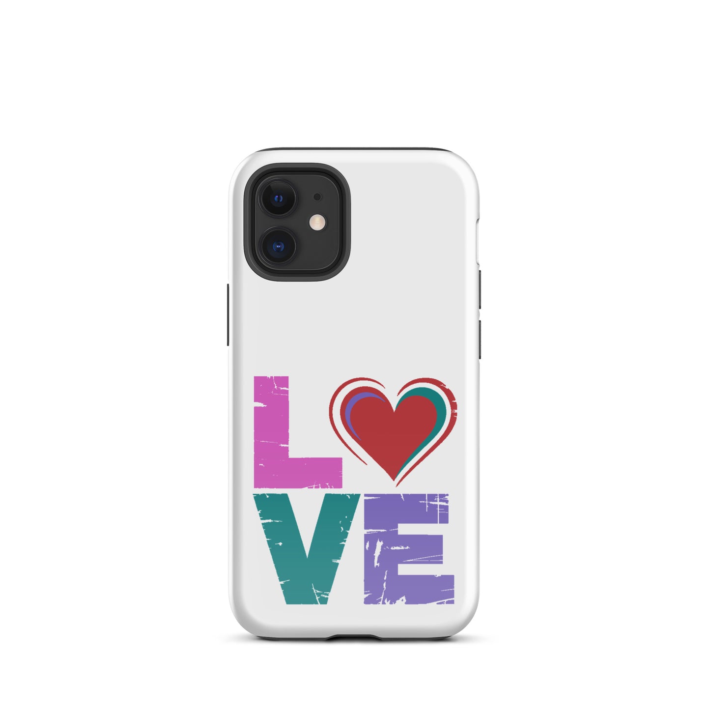 Love Dual Layer Tough Case for iPhones with heart design