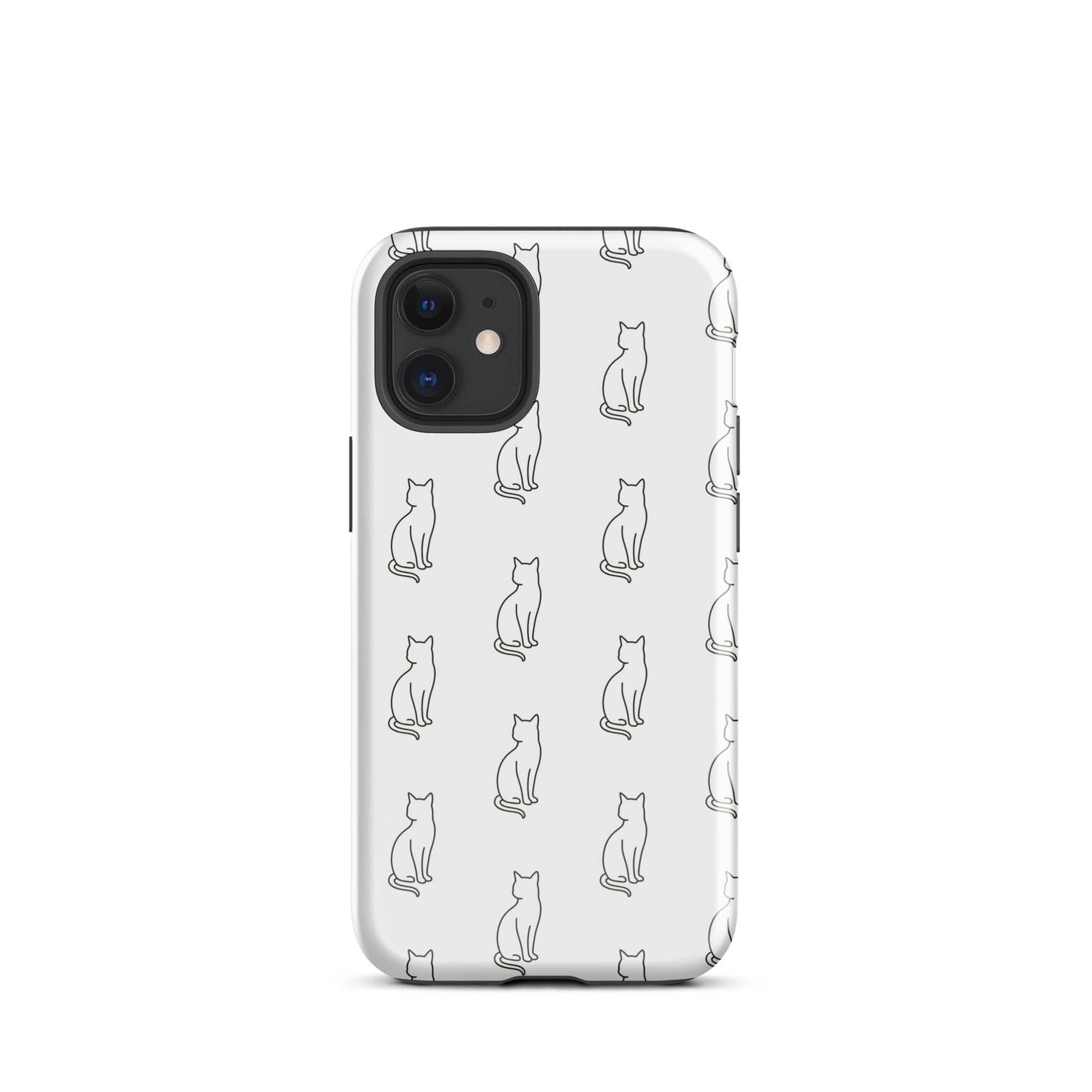 Phone Case for iPhone featuring minimalist sitting cat pattern, perfect for feline fans and those who love clean aesthetics.
