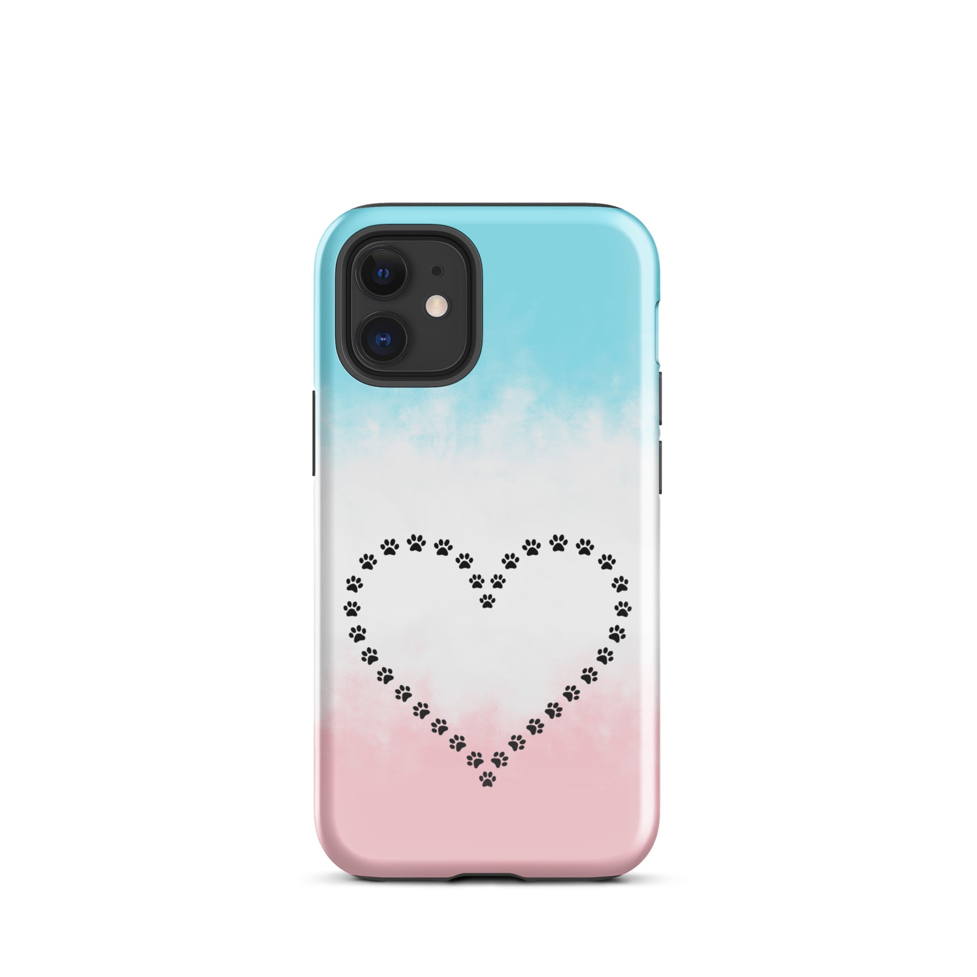 Phone Case for iPhone with cute paw print heart design, perfect for pet lovers, featuring durable protection and playful charm.
