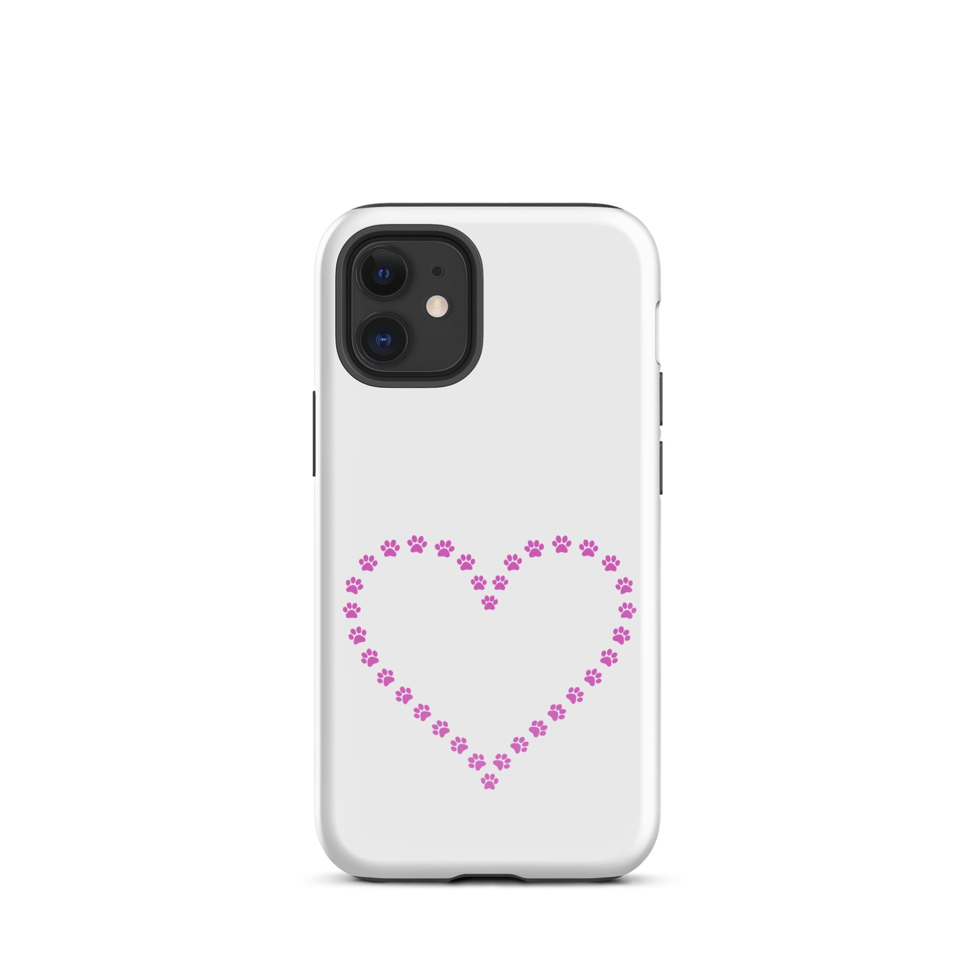 Phone Case for iPhone with Cute Paw Print Heart Design for Pet Lovers