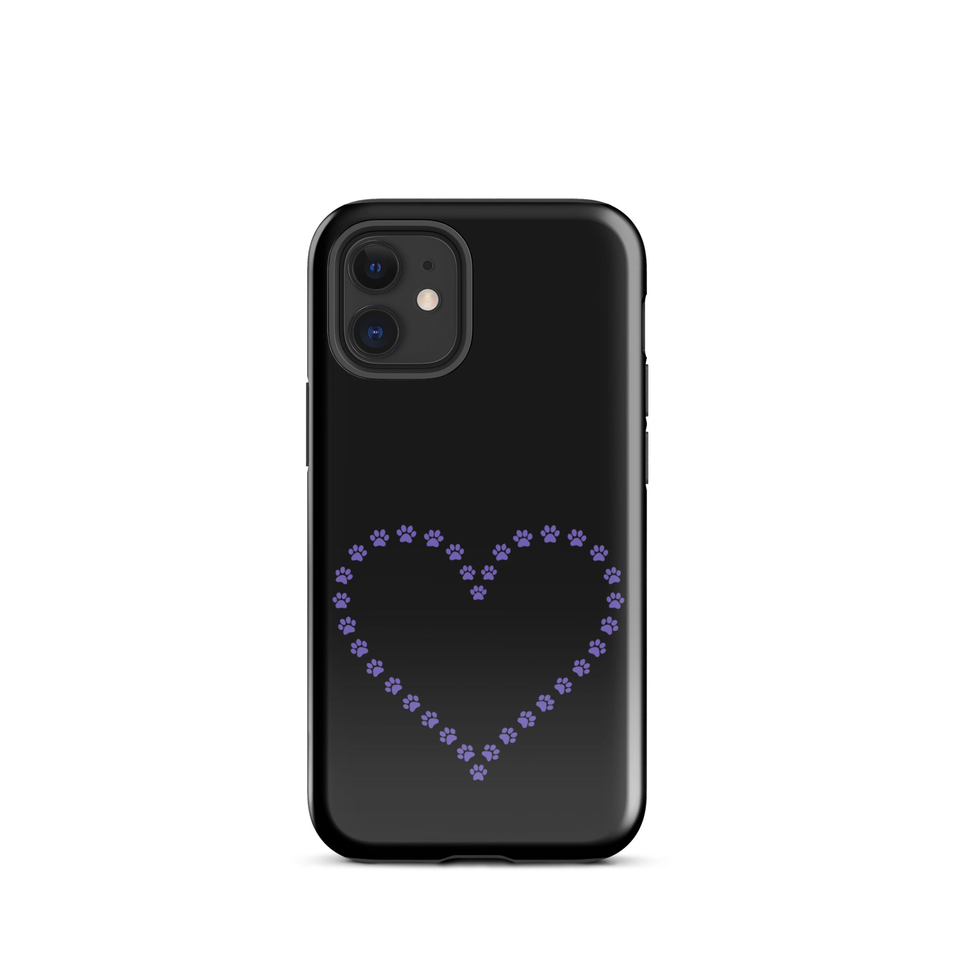 Phone Case with cute paw print heart design for pet lovers, ideal for iPhone users seeking playful and durable protection.