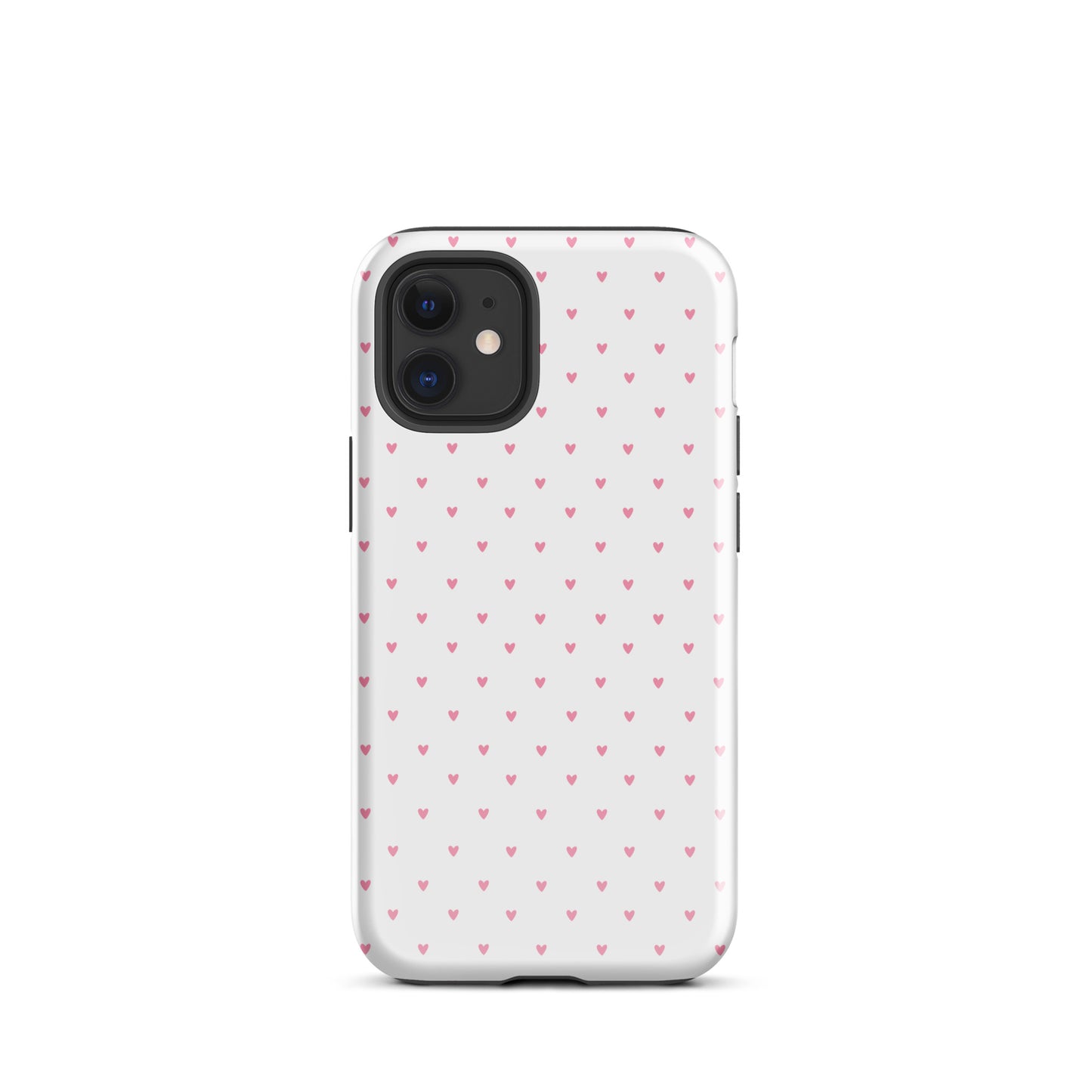 Phone Case for iPhone with heart-dot pattern in playful polka-dot style, featuring tiny hearts on bold background. Stylish and modern design.