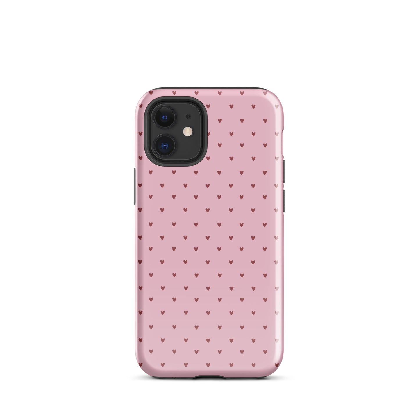 Phone Case for iPhone with heart-dot pattern, playful polka-dot style in pink, modern and stylish design.