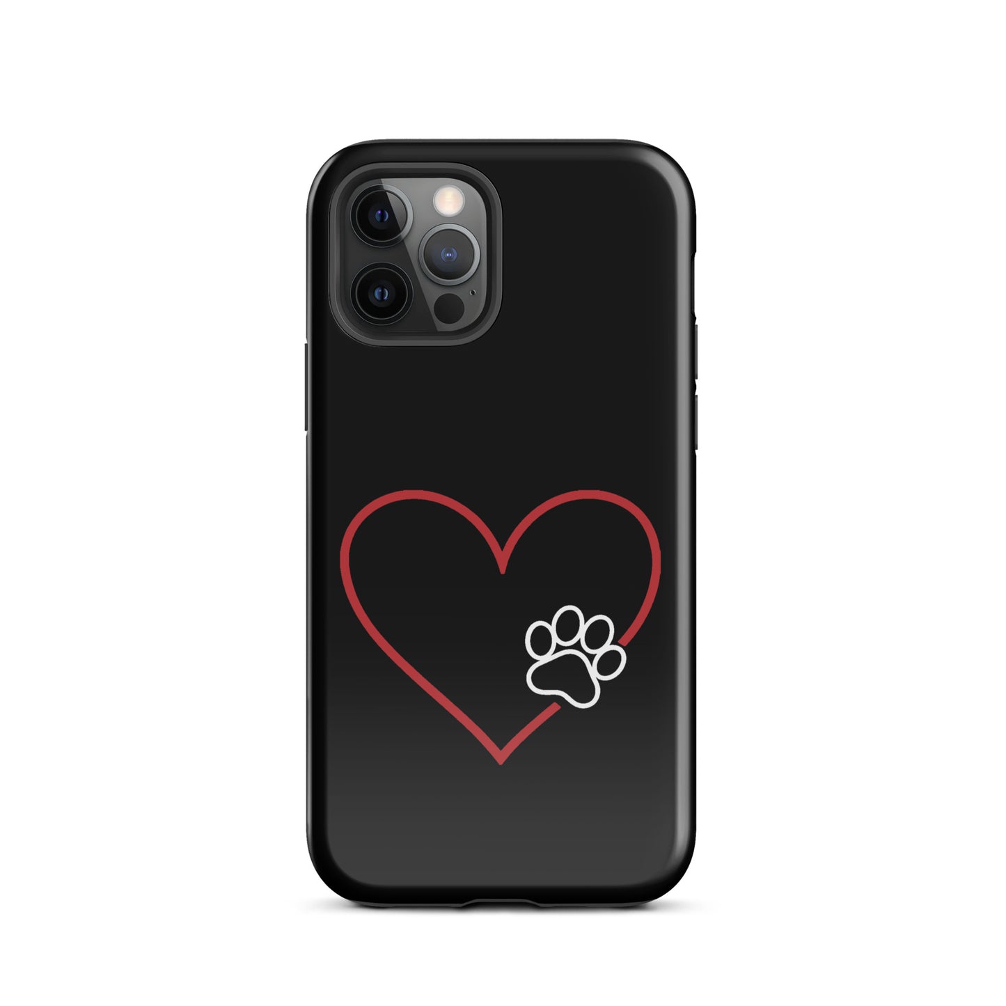 Phone Case for iPhone with heart and paw print design, stylish protection for pet lovers.