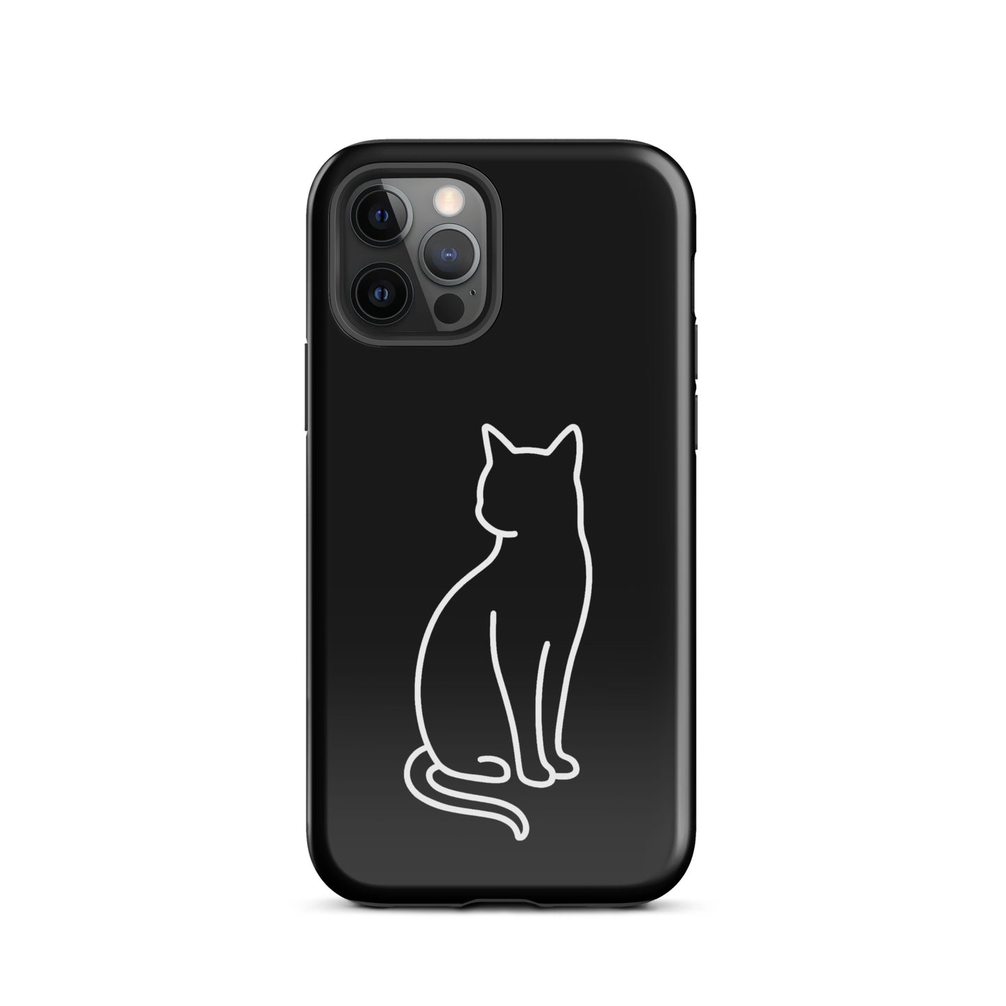 Phone Case for iPhone with minimalist sitting cat design for pet lovers, offering stylish protection for mobile devices.