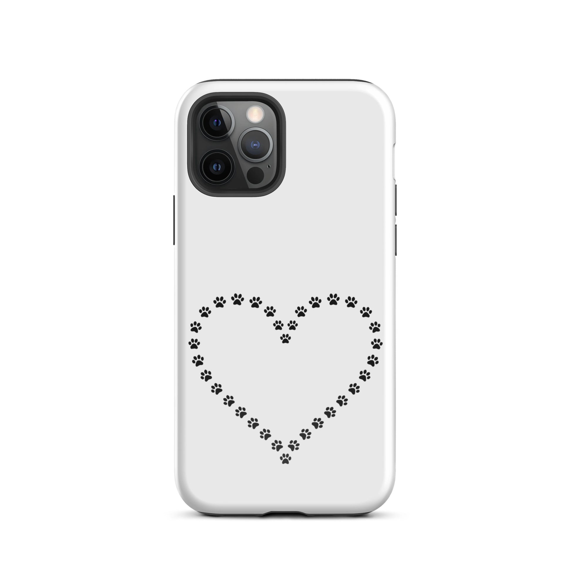 Phone Case with heart-shaped paw print design for pet lovers, fits iPhone, offering style and protection for animal enthusiasts.