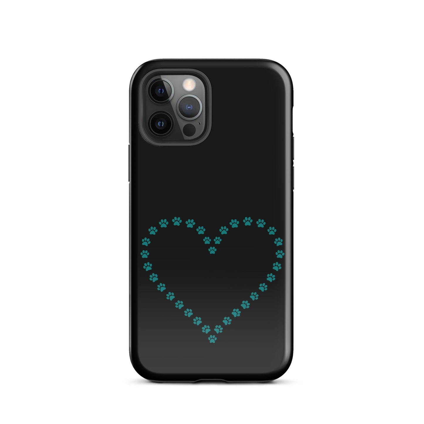 Phone Case for iPhone with cute paw print heart design for pet lovers; durable and charming minimalist animal prints for cat or dog owners.