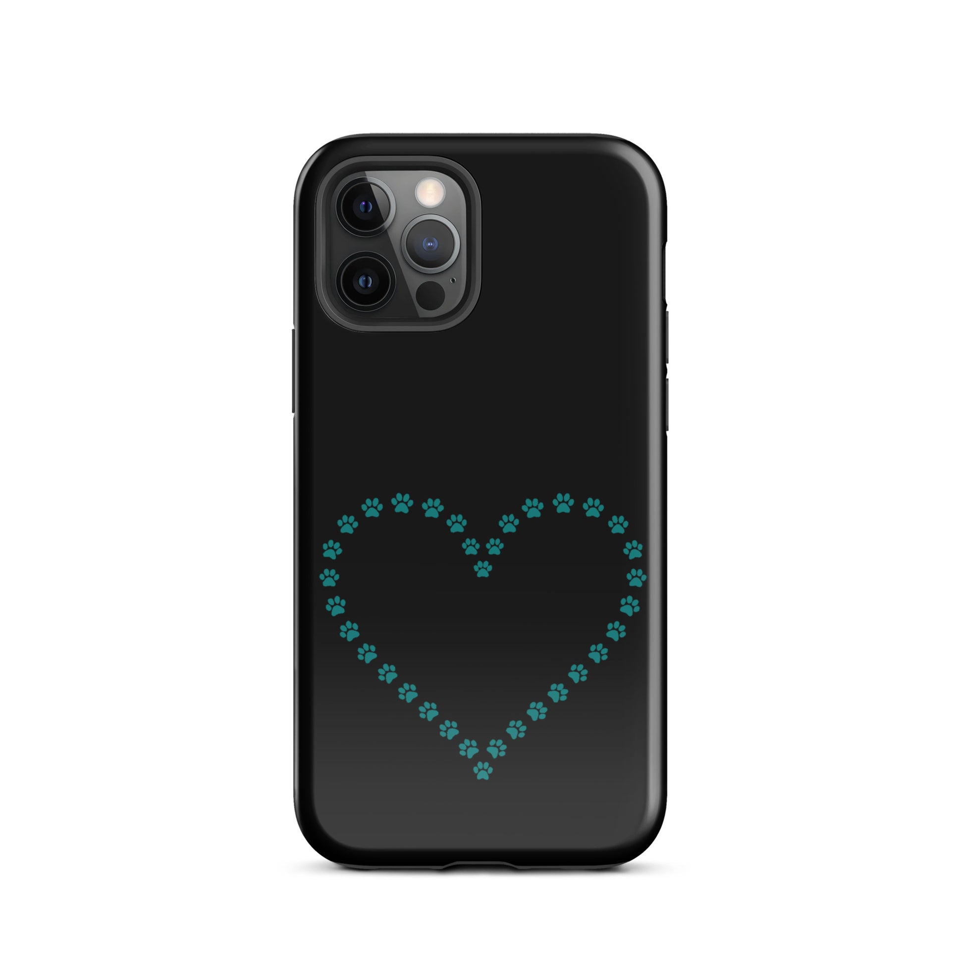 Phone Case for iPhone with cute paw print heart design for pet lovers; durable and charming minimalist animal prints for cat or dog owners.