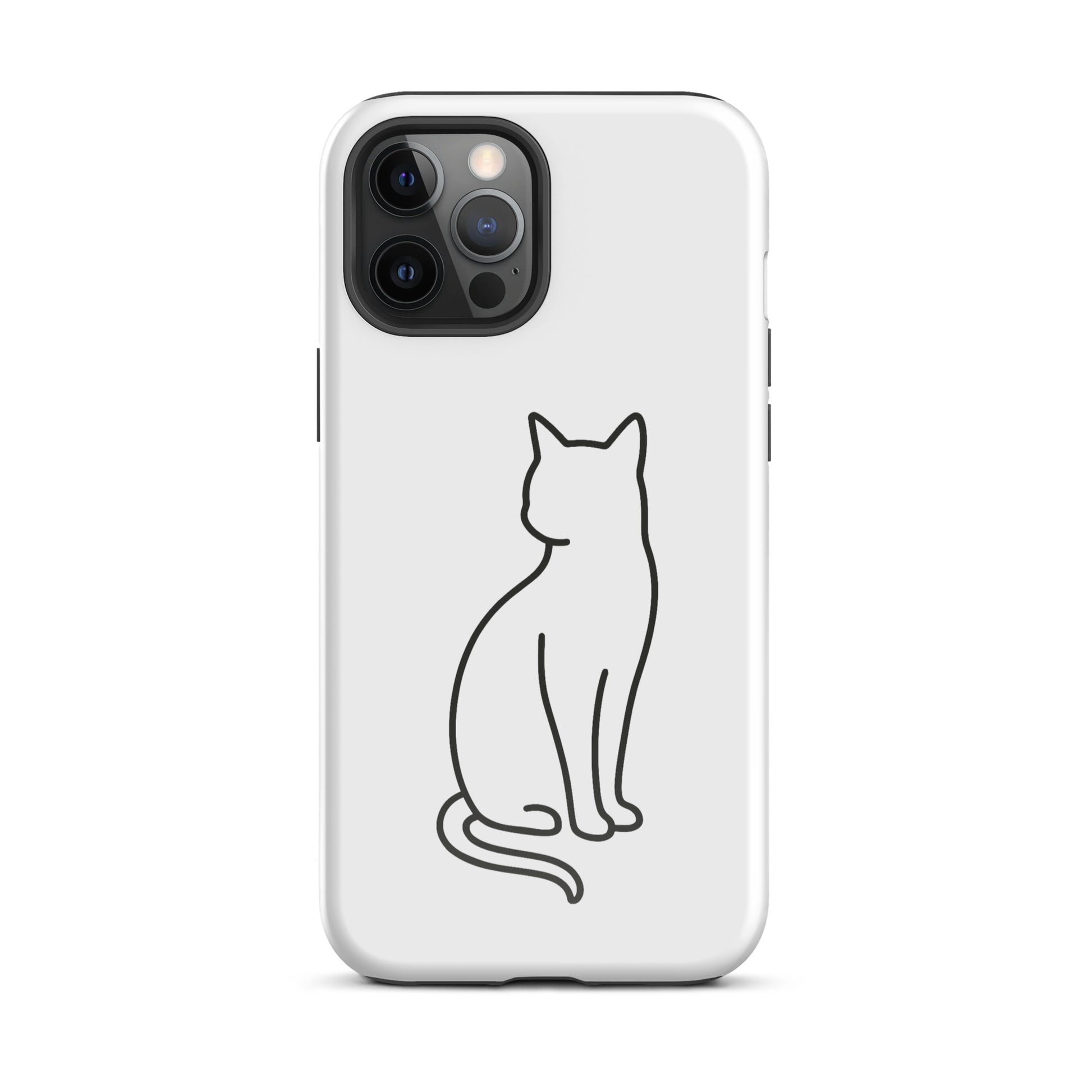 Phone Case for iPhone with minimalist sitting cat design for modern pet lovers
