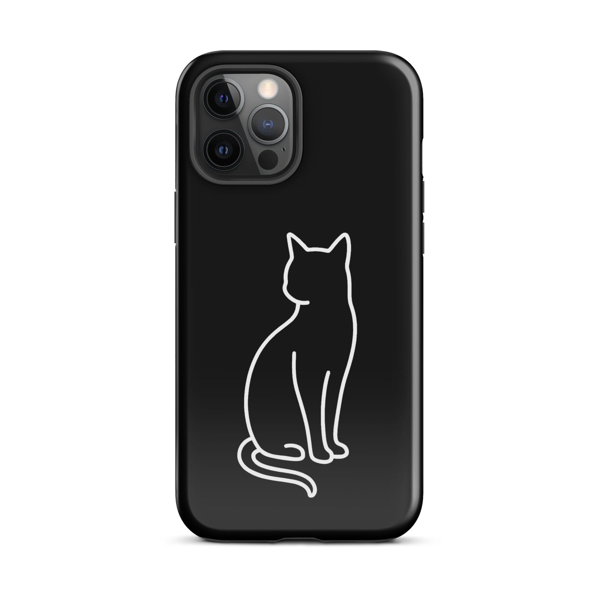 Phone Case featuring minimalist sitting cat design for iPhone; perfect for modern pet lovers seeking style and protection.