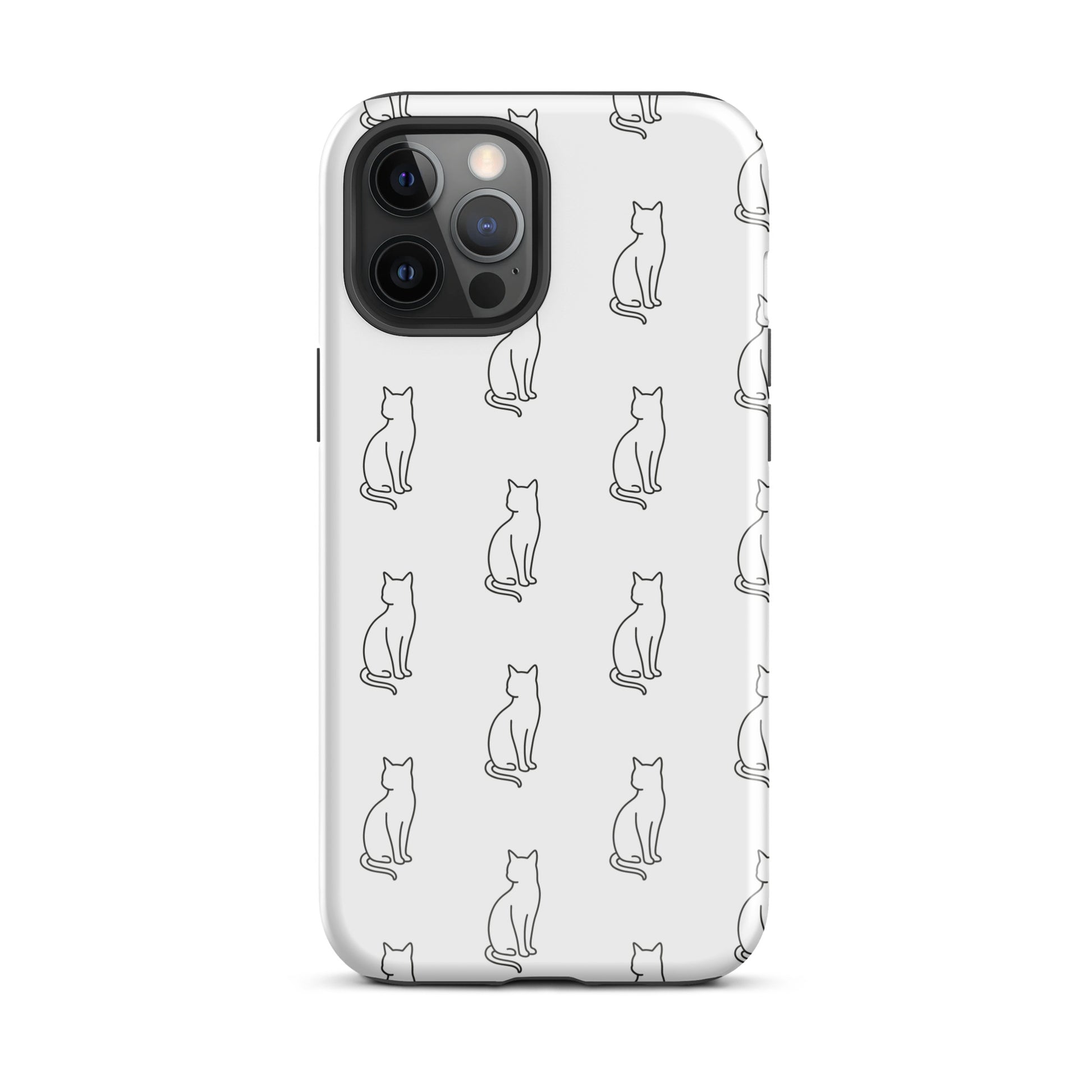 Phone Case for iPhone featuring minimalist sitting cat pattern for feline fans.