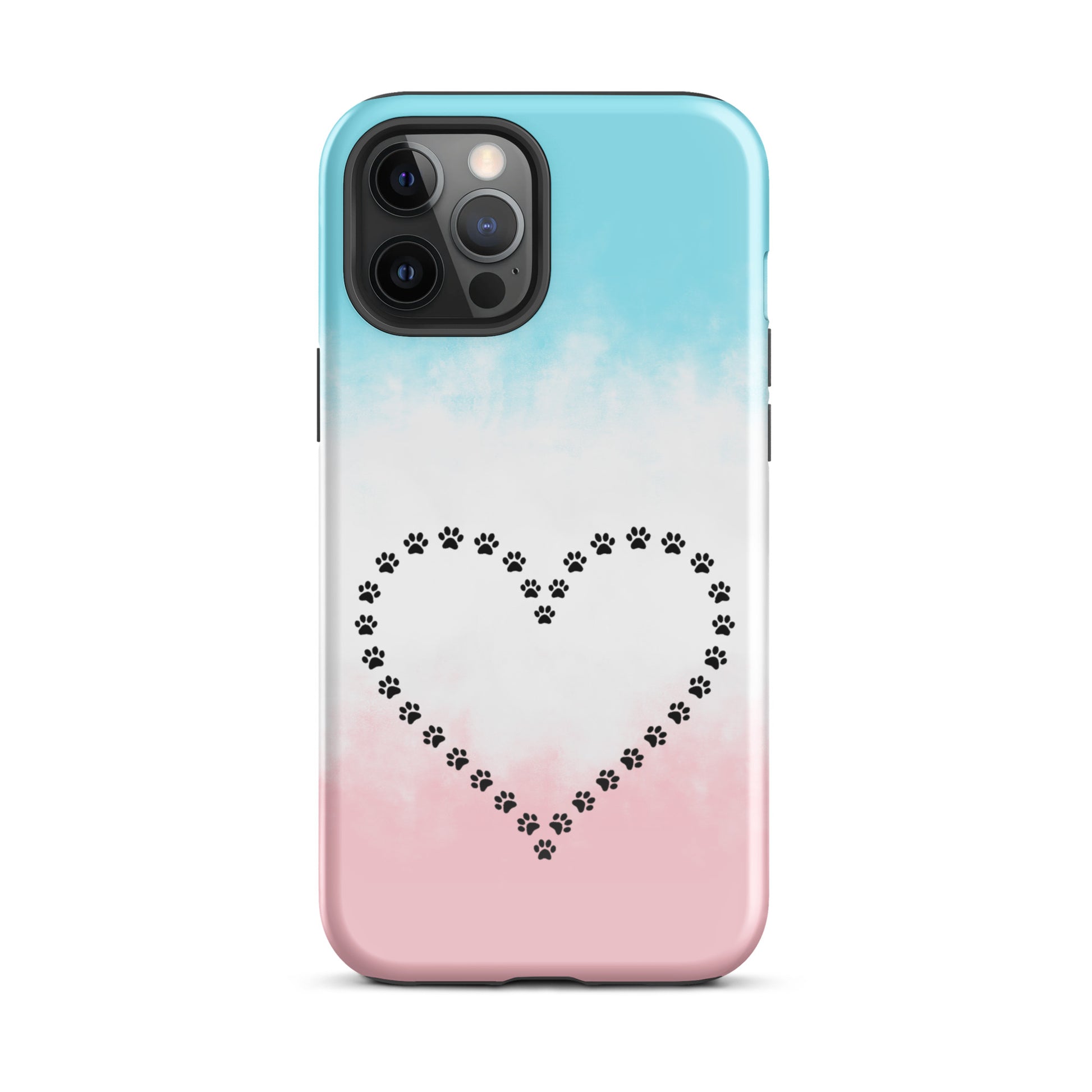 Phone Case for iPhone with cute paw print heart design, perfect for pet lovers and animal enthusiasts.