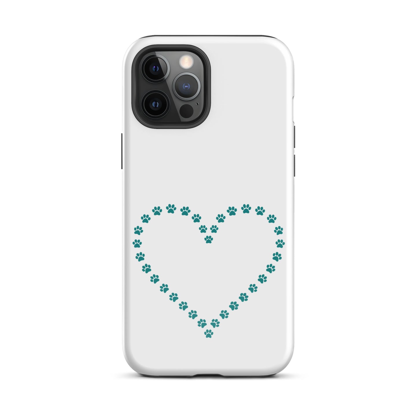 Phone Case for iPhone with cute paw print heart design, perfect for pet lovers and cat or dog owners, adds playful charm and durability.