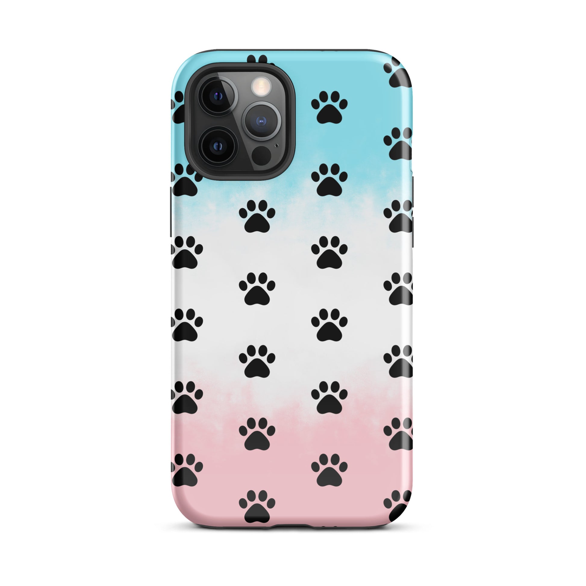 Phone Case for iPhone with paw print pattern, minimalist design for pet lovers showcasing natural phone color.