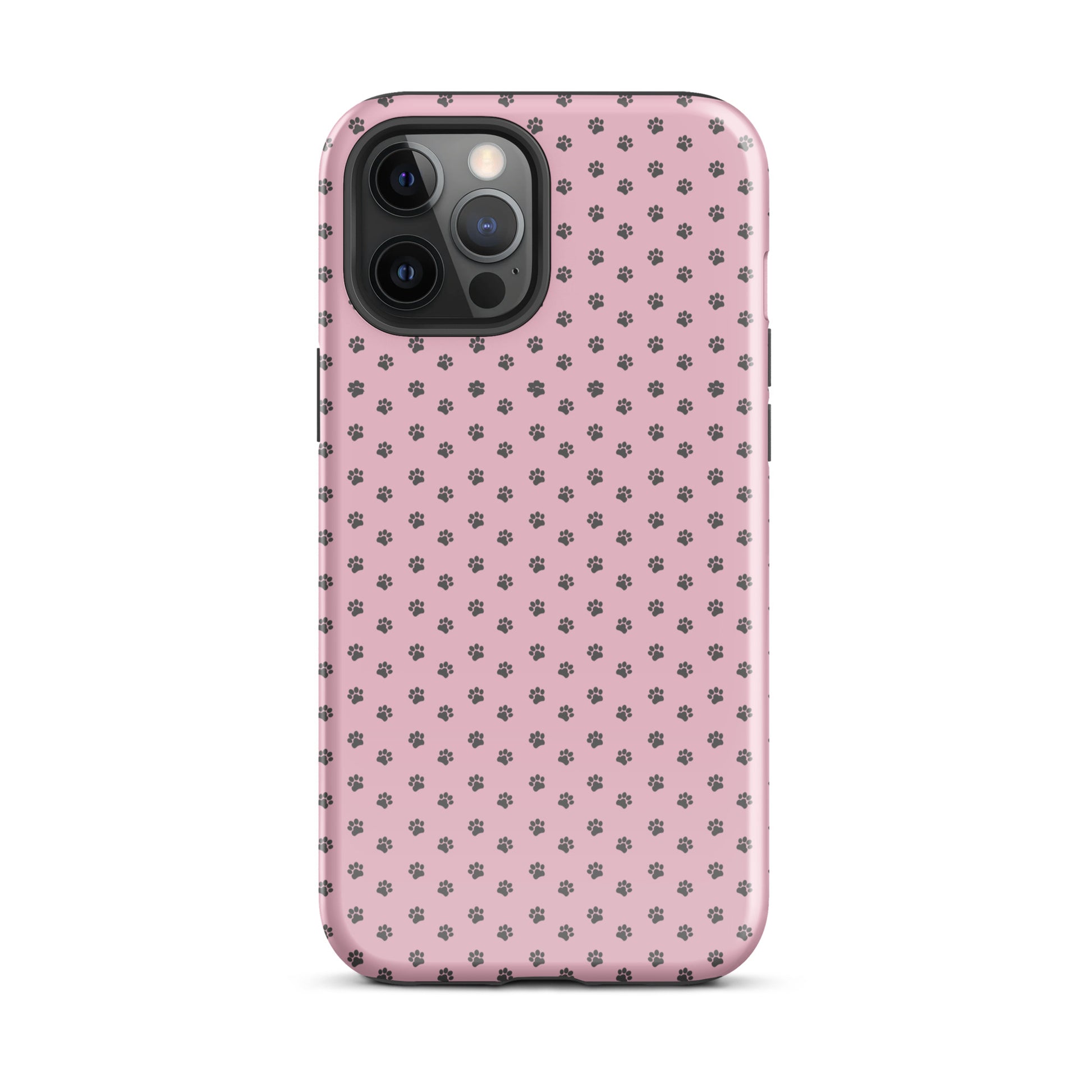 Phone Case for iPhone with pink paw-print design offers playful protection and pet-loving style.