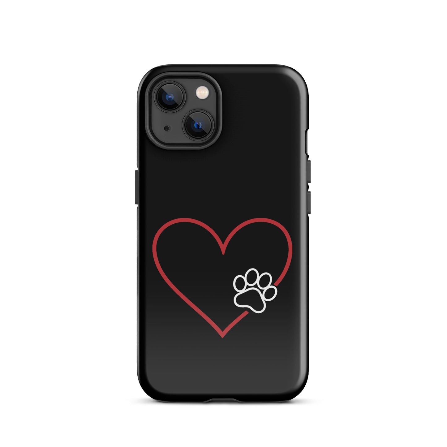 Phone Case for iPhone with heart and paw print design symbolizing pet love and tech protection