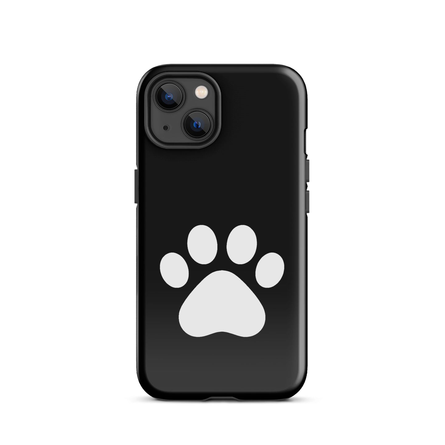 Phone Case for iPhone with minimalist paw print design for pet lovers, featuring a sleek black and white look for cat and dog parents.
