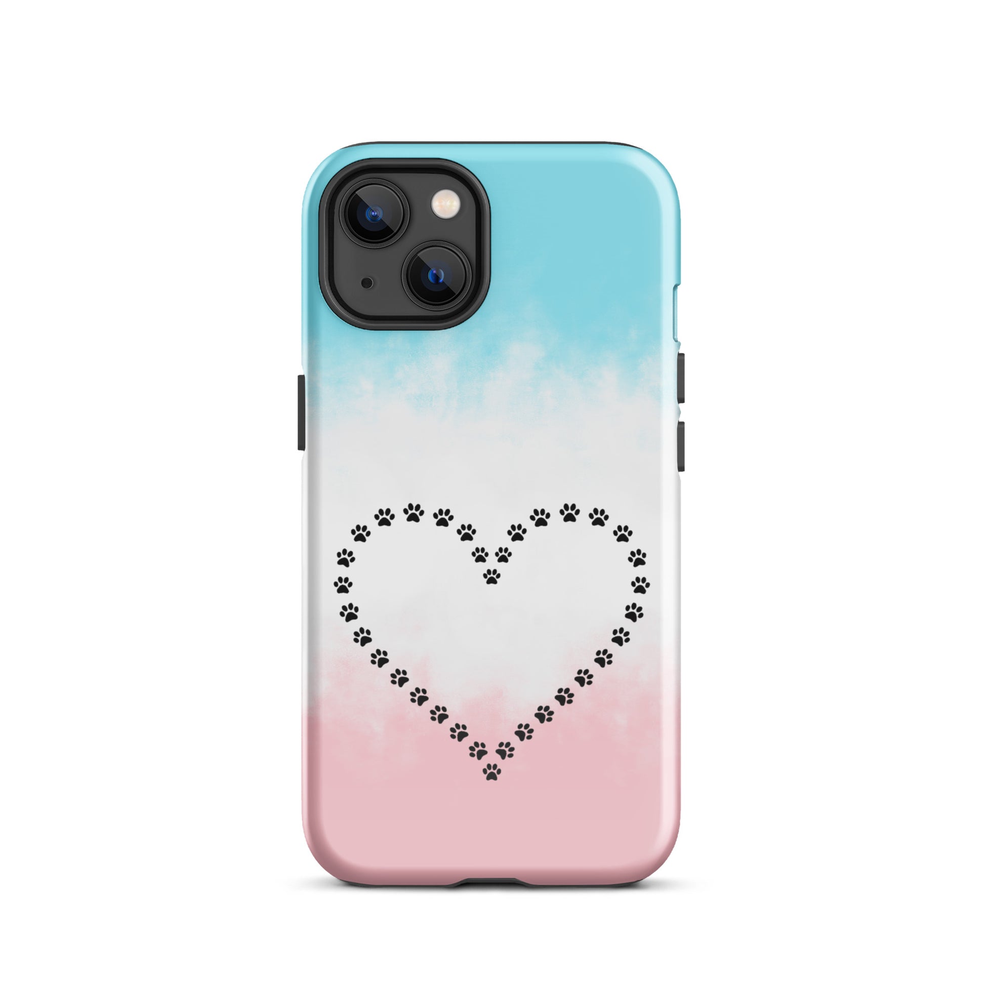 Phone Case with heart-shaped paw print design for pet lovers