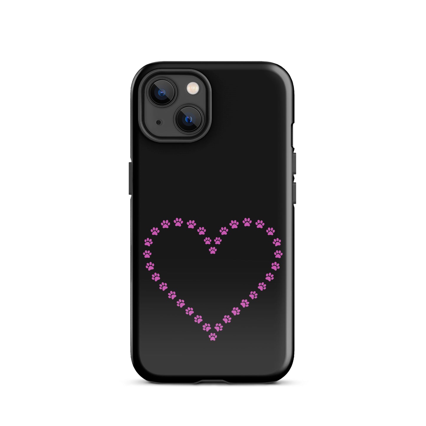 Phone Case for iPhone with cute paw print heart design, perfect for pet lovers seeking durability and charm.