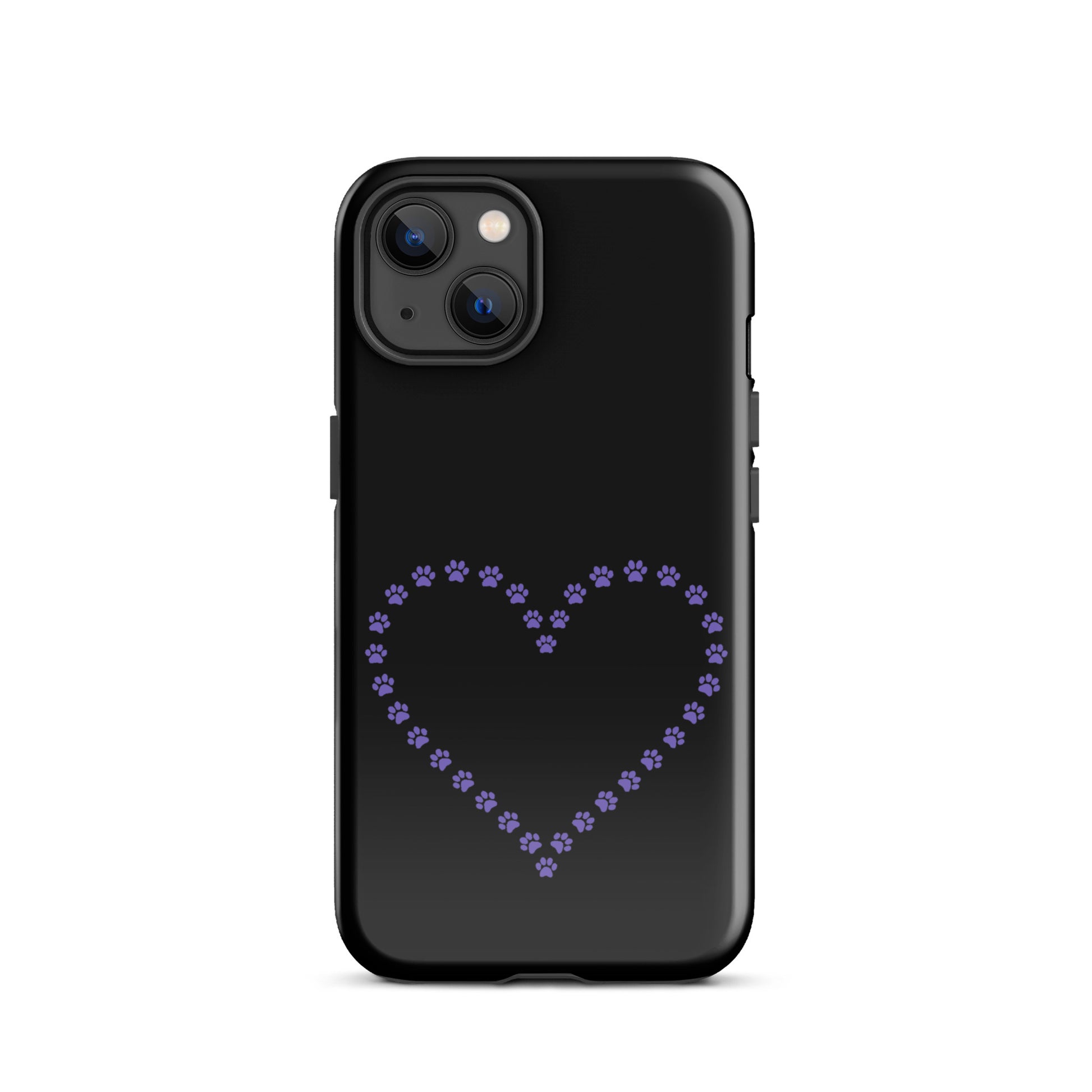 Phone Case with heart made of paw prints for iPhone, perfect for pet lovers seeking cute and protective smartphone accessories.