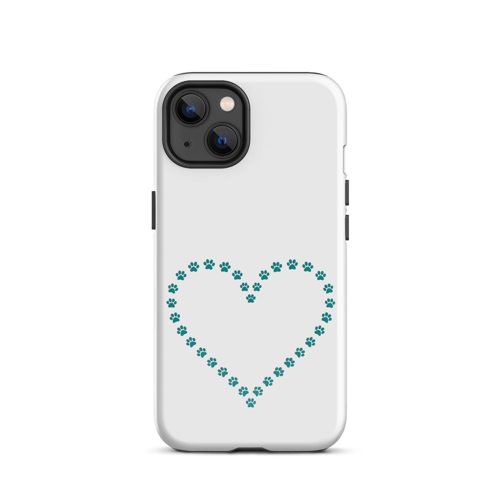 Phone Case for iPhone with cute paw print heart design for pet lovers, perfect for cat and dog owners seeking playful protection.