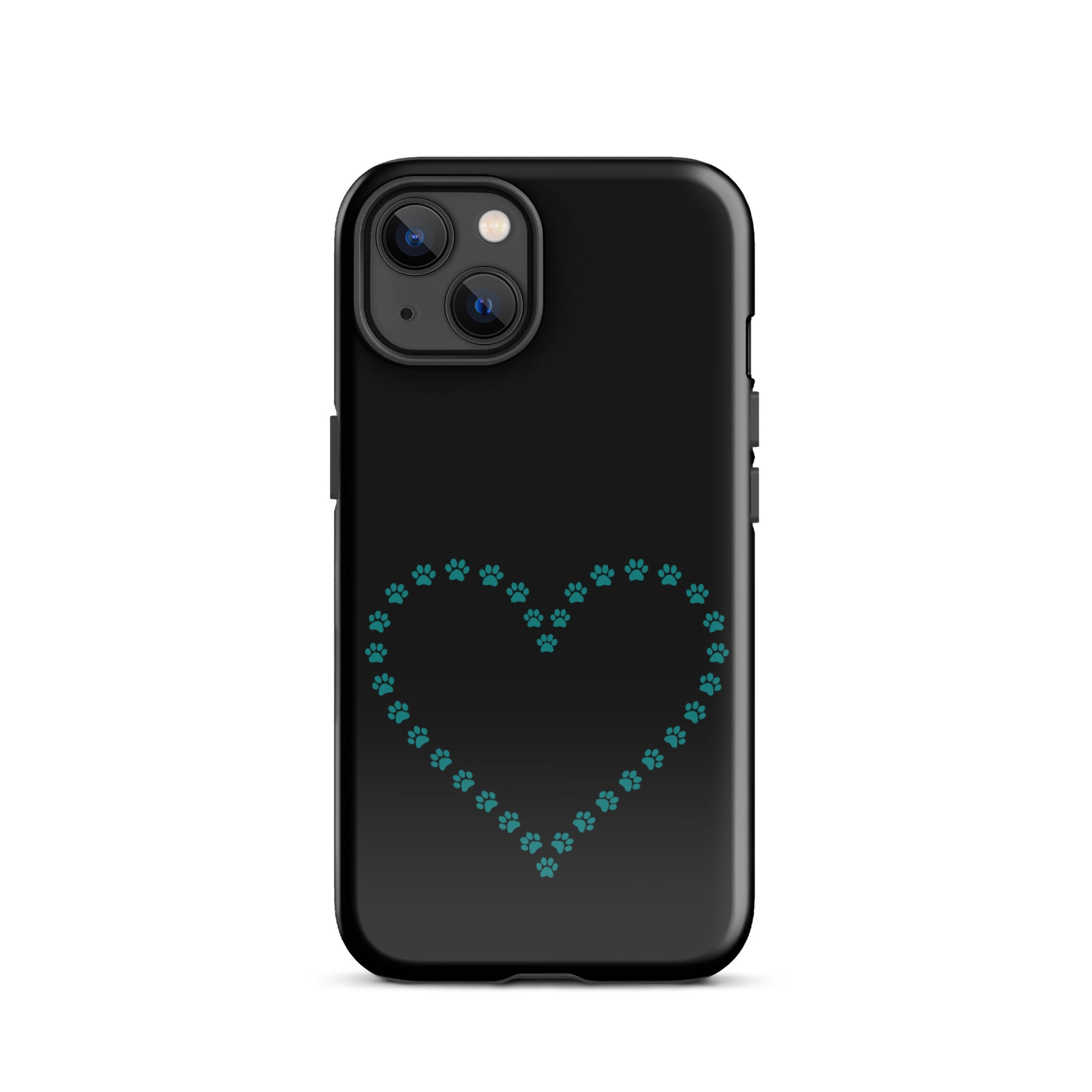 Phone Case for iPhone with cute paw print heart design for pet lovers