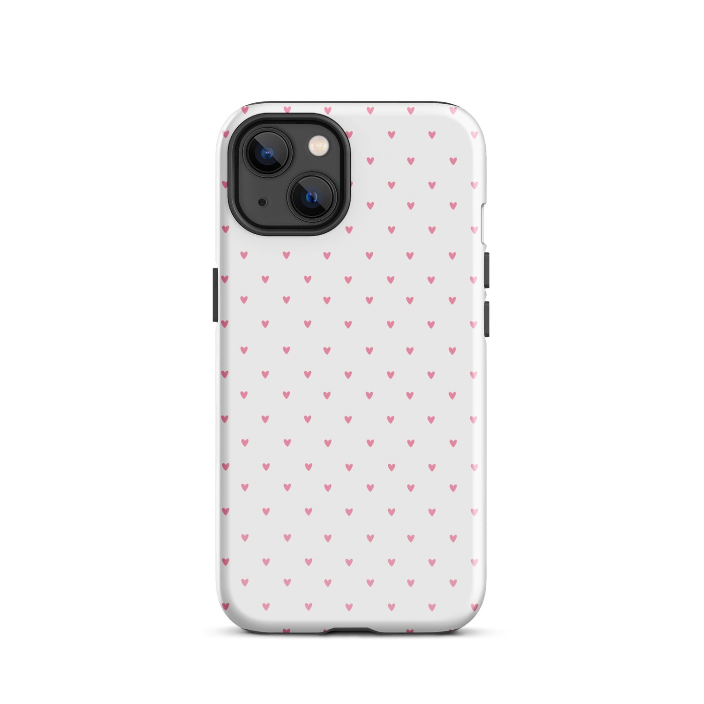 Phone Case for iPhone with heart-dot pattern on bold background, cute and stylish design, minimalist accessory