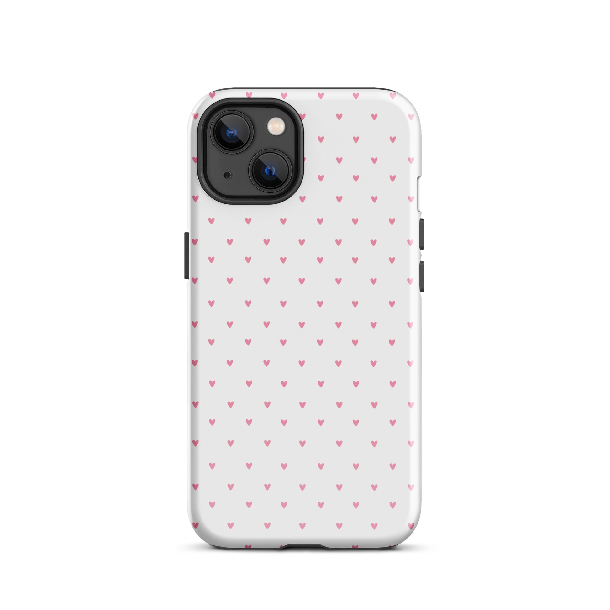 Phone Case for iPhone with heart-dot pattern on bold background, cute and stylish design, minimalist accessory