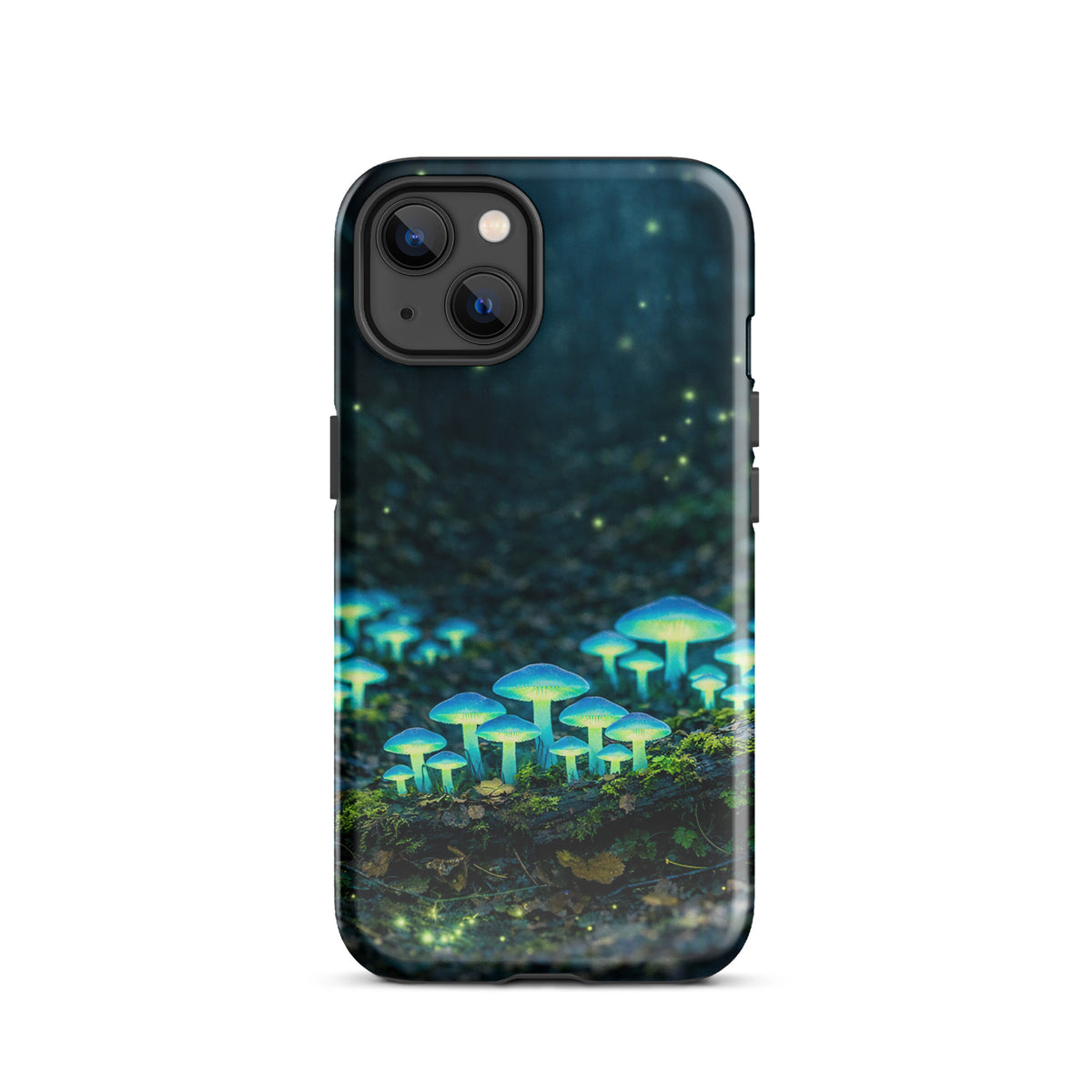 Phone Case featuring glowing bioluminescent mushrooms in a misty forest design for iPhone