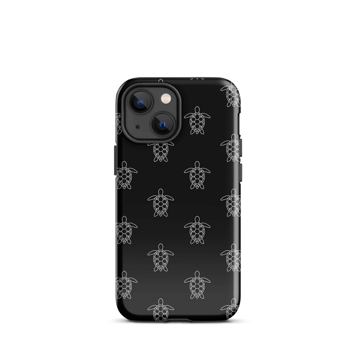 Phone Case featuring minimalist sea turtle pattern on a sleek, black background.