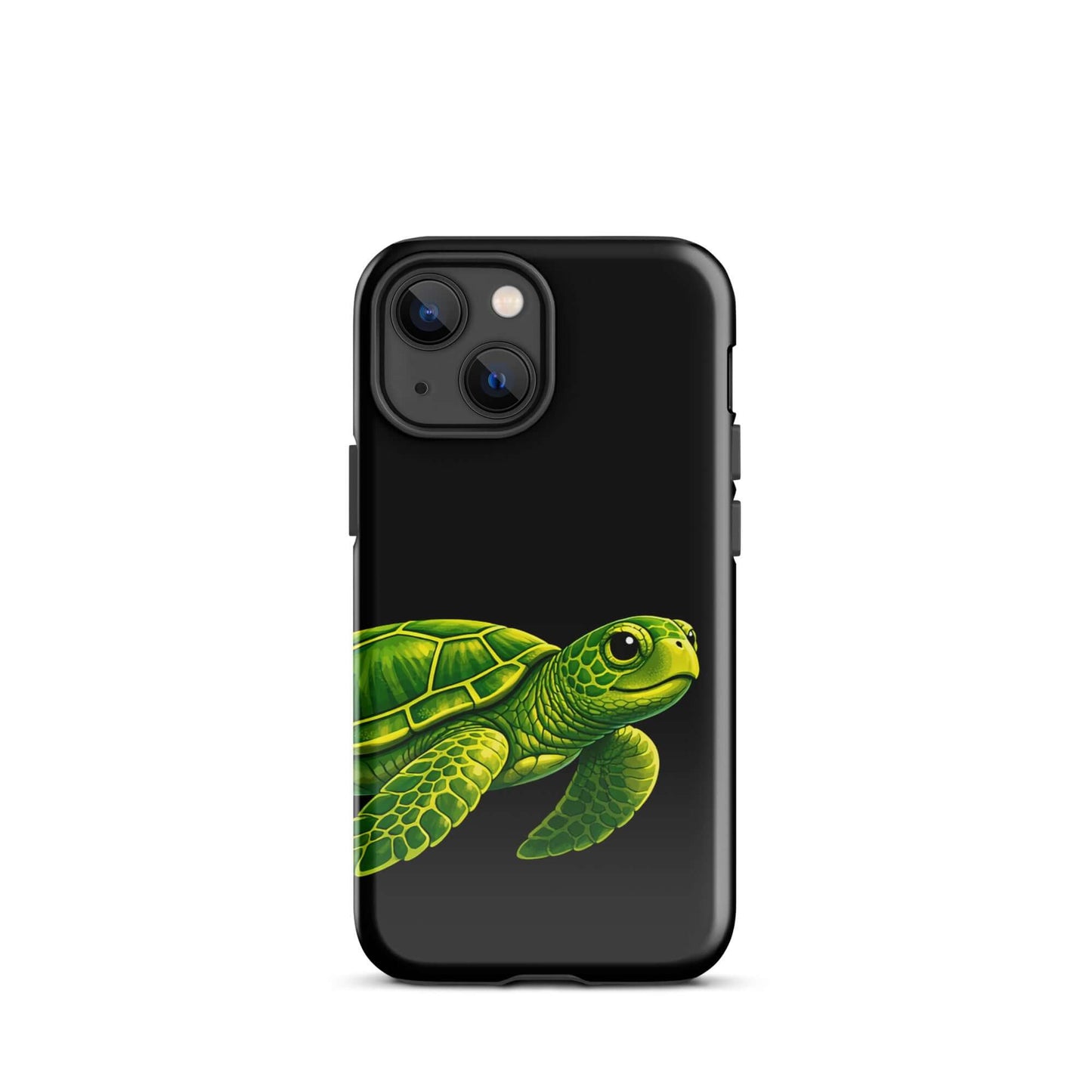 Phone Case featuring a vibrant sea turtle design on a black background for style and protection.