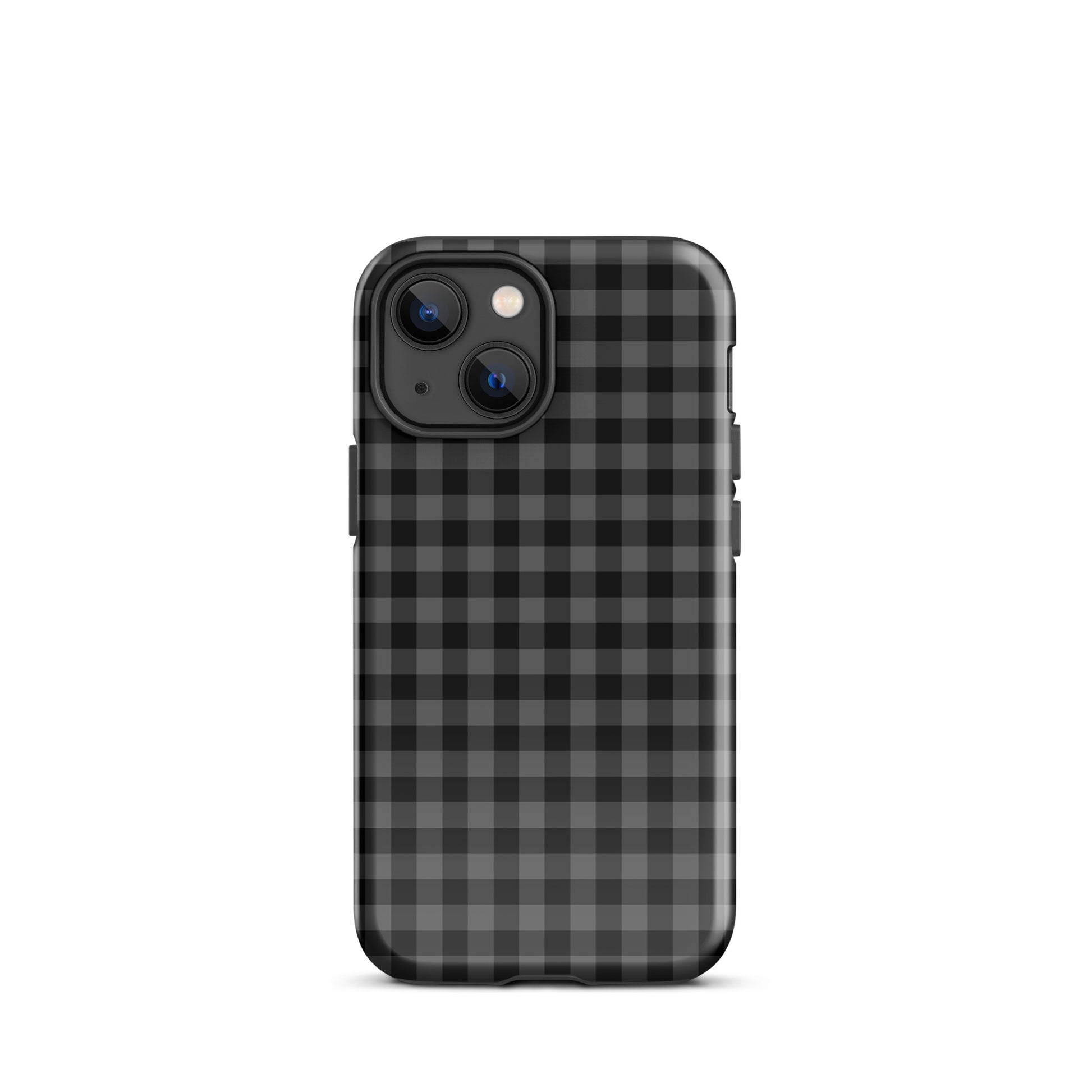 Phone Case for iPhone with black gingham pattern, offering chic style and protection.