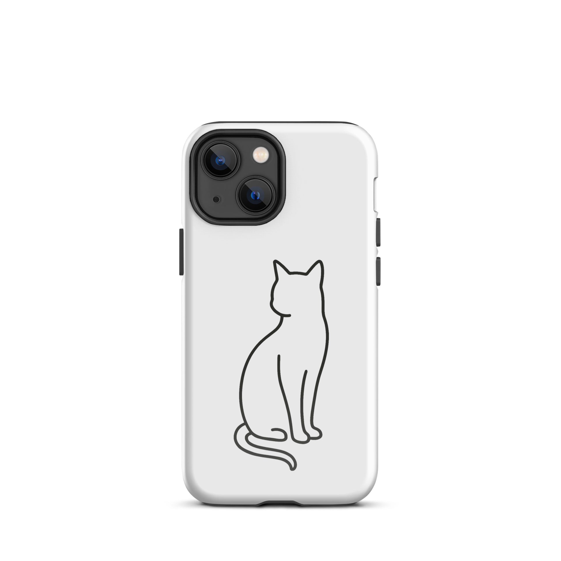 Phone Case with minimalist sitting cat design for iPhone, perfect for modern pet lovers seeking chic and durable protection.