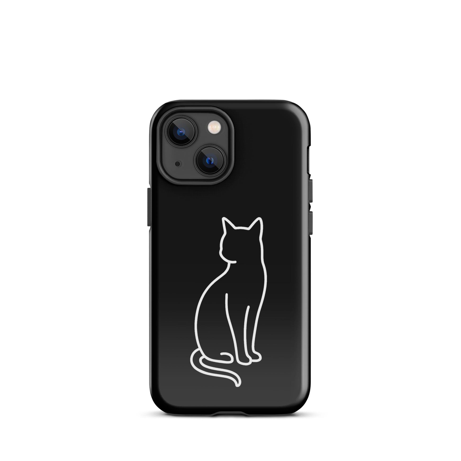 Phone Case for iPhone featuring a minimalist sitting cat design, ideal for modern pet lovers seeking sleek protection and style.
