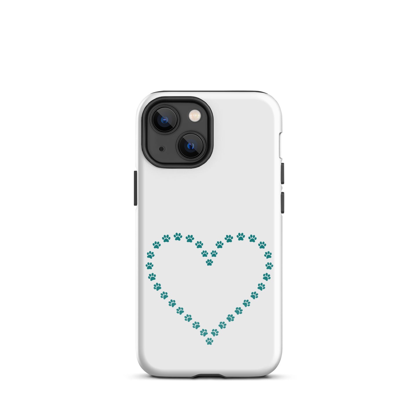 Phone Case for iPhone with cute paw print heart design for pet lovers, perfect for cat and dog owners seeking protection and charm.